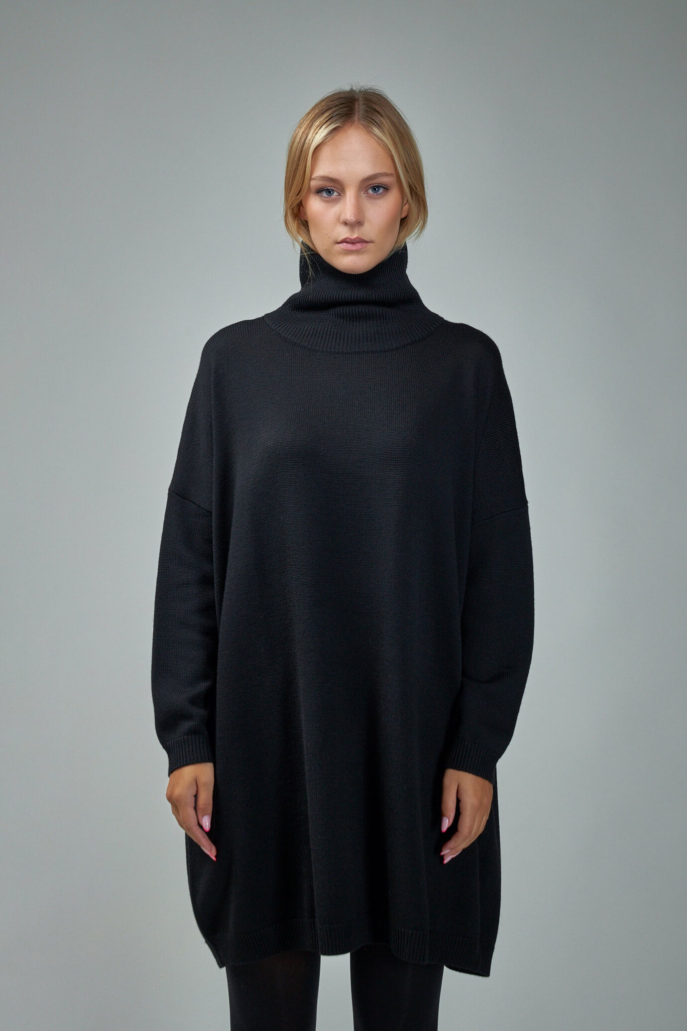 Merino High Neck Mini Dress
