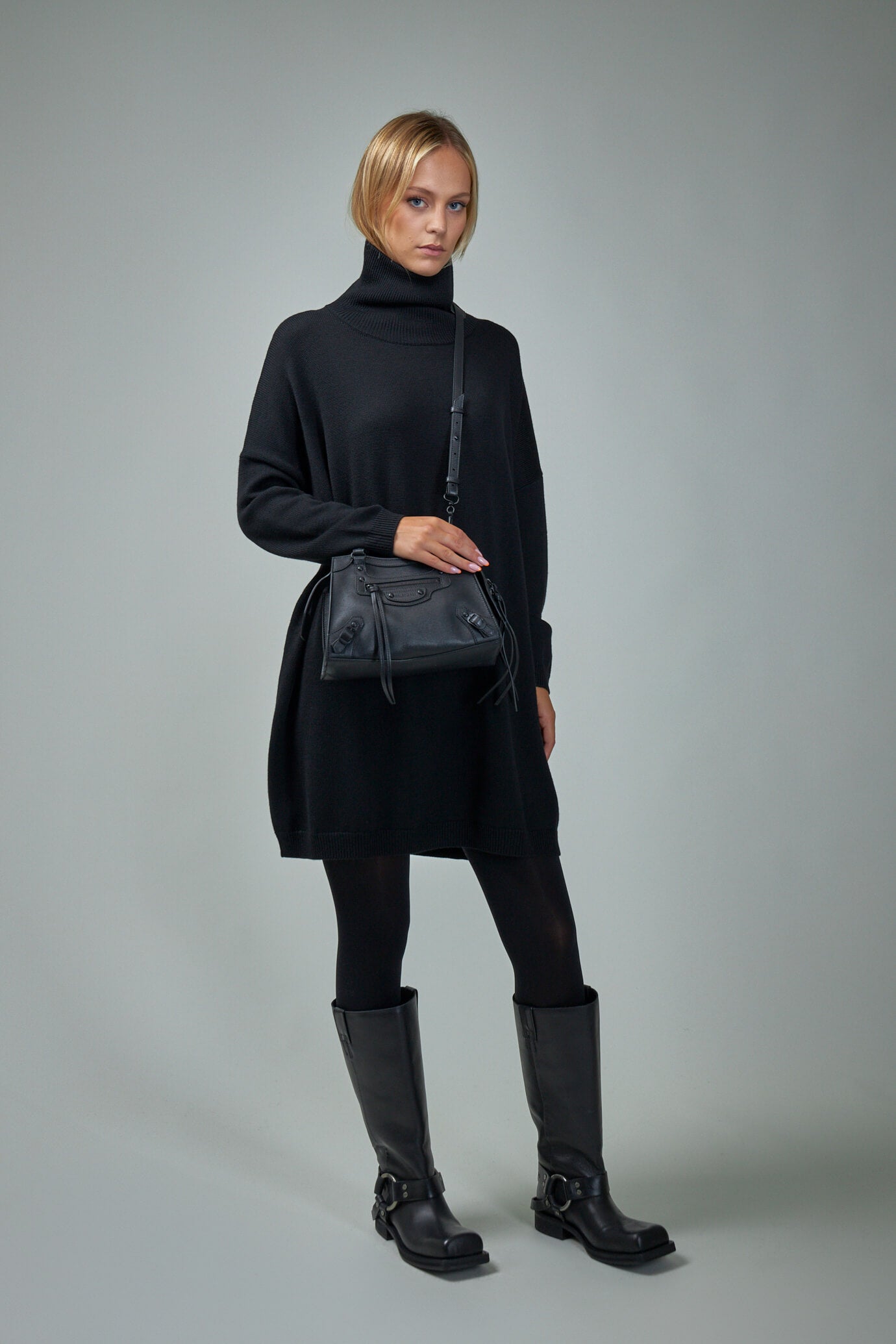 Merino High Neck Mini Dress