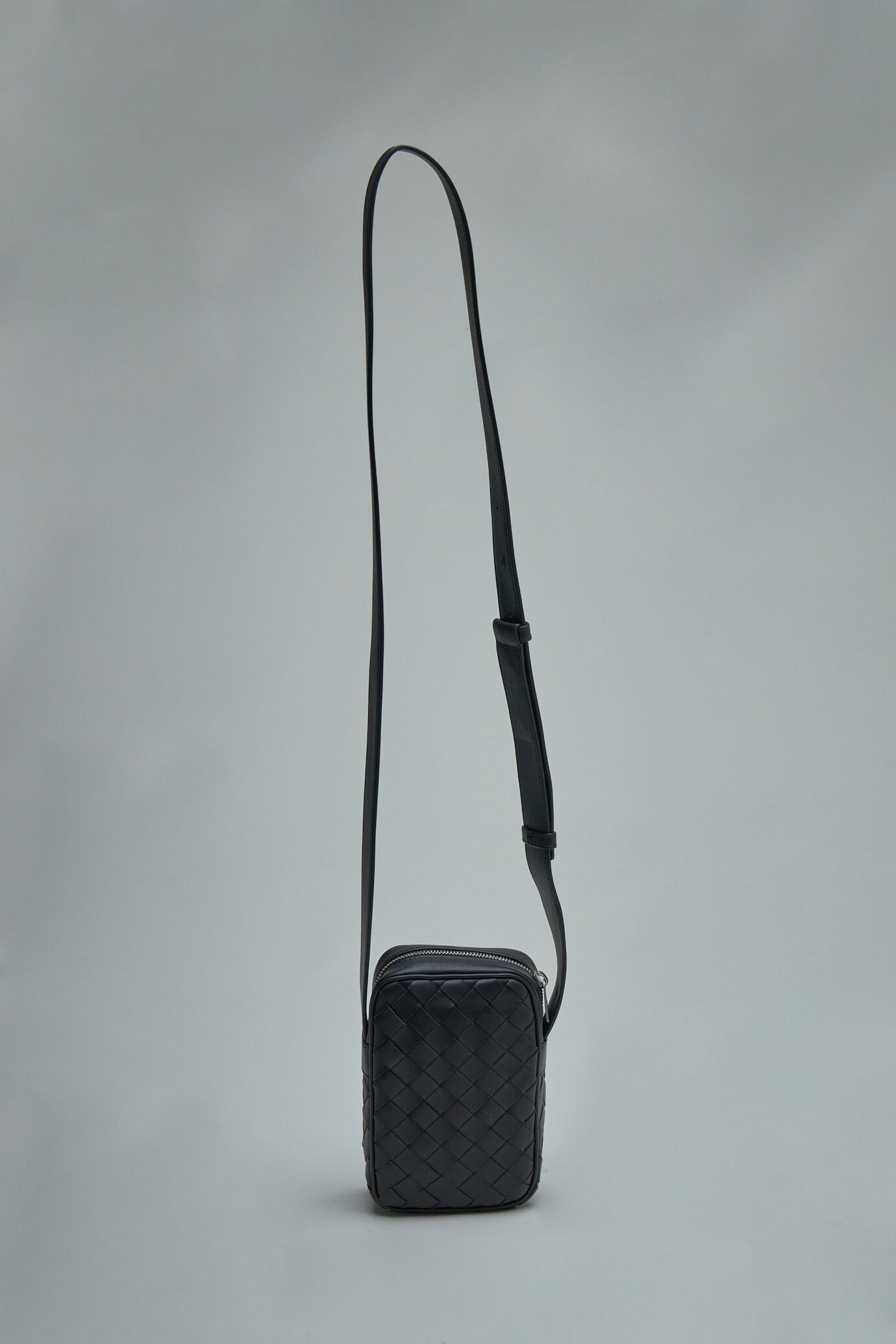 Bottega Veneta Mini Cassette Woven Crossbody Bag in Black