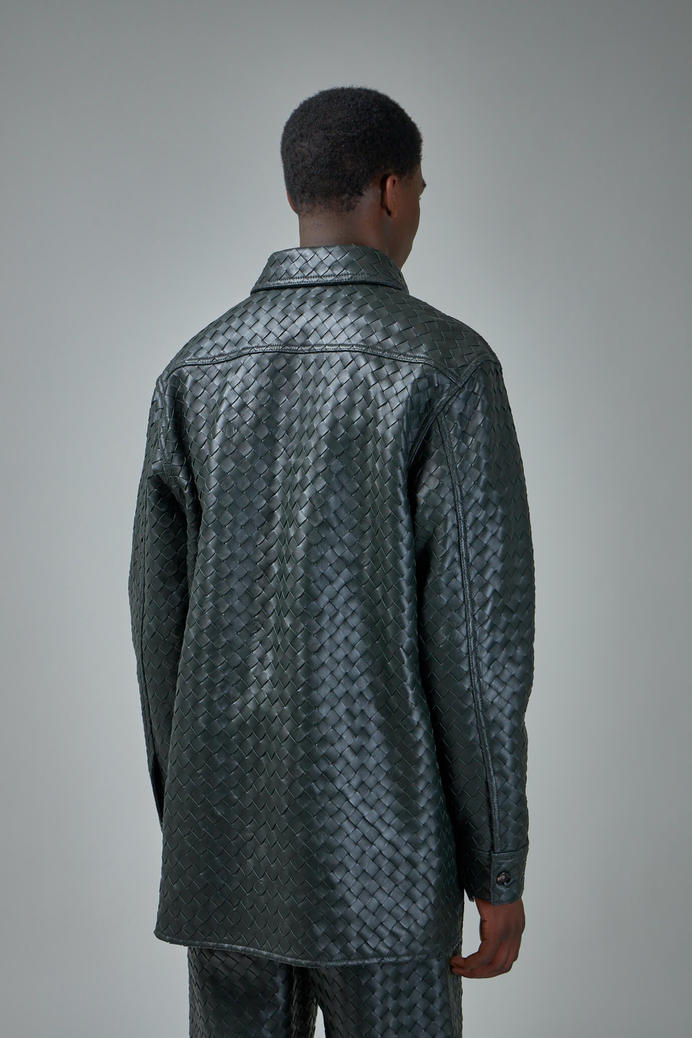 Shirt Leather Intrecciato