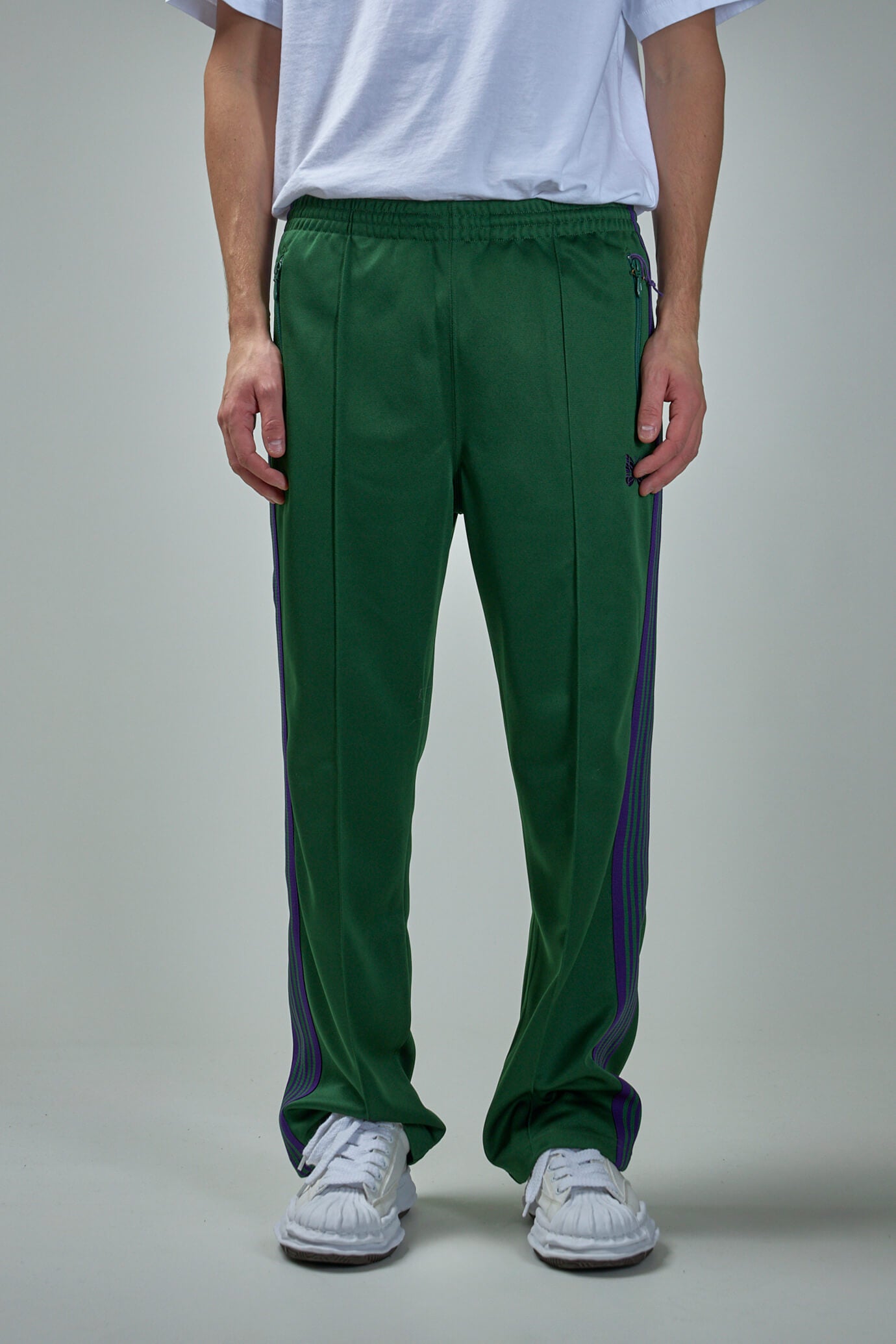 boot-cut track pants men green in polyester - NEEDLES - d — 2