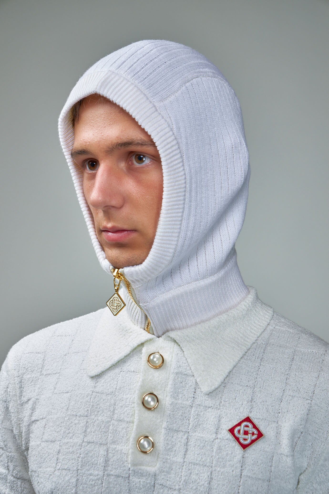 Ribbed Zip Balaclava