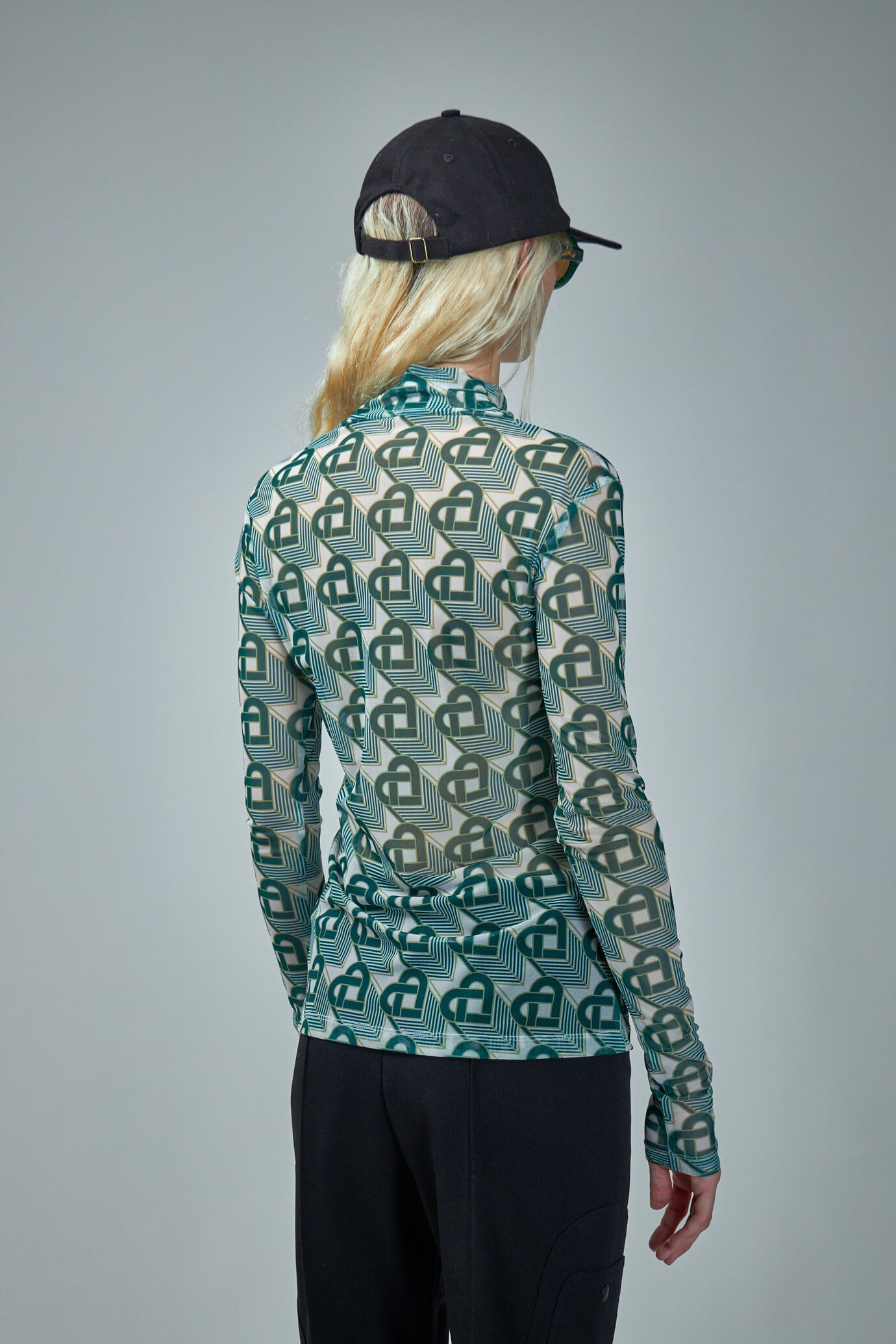 Printed Mesh Top Heart Monogramme