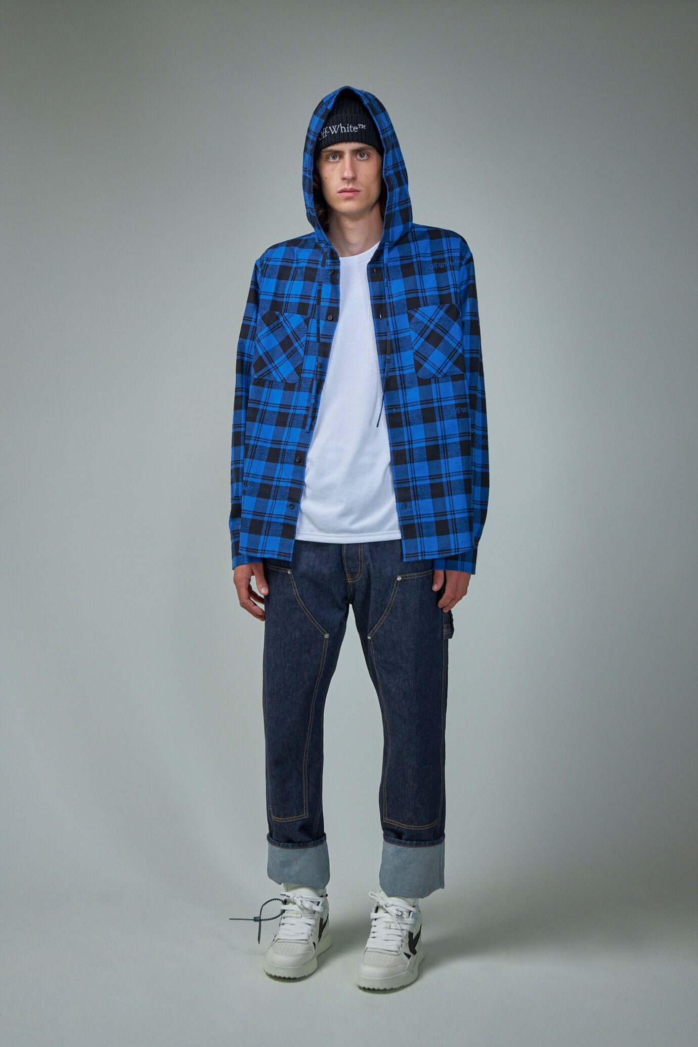 Check Flann Hooded Shirt