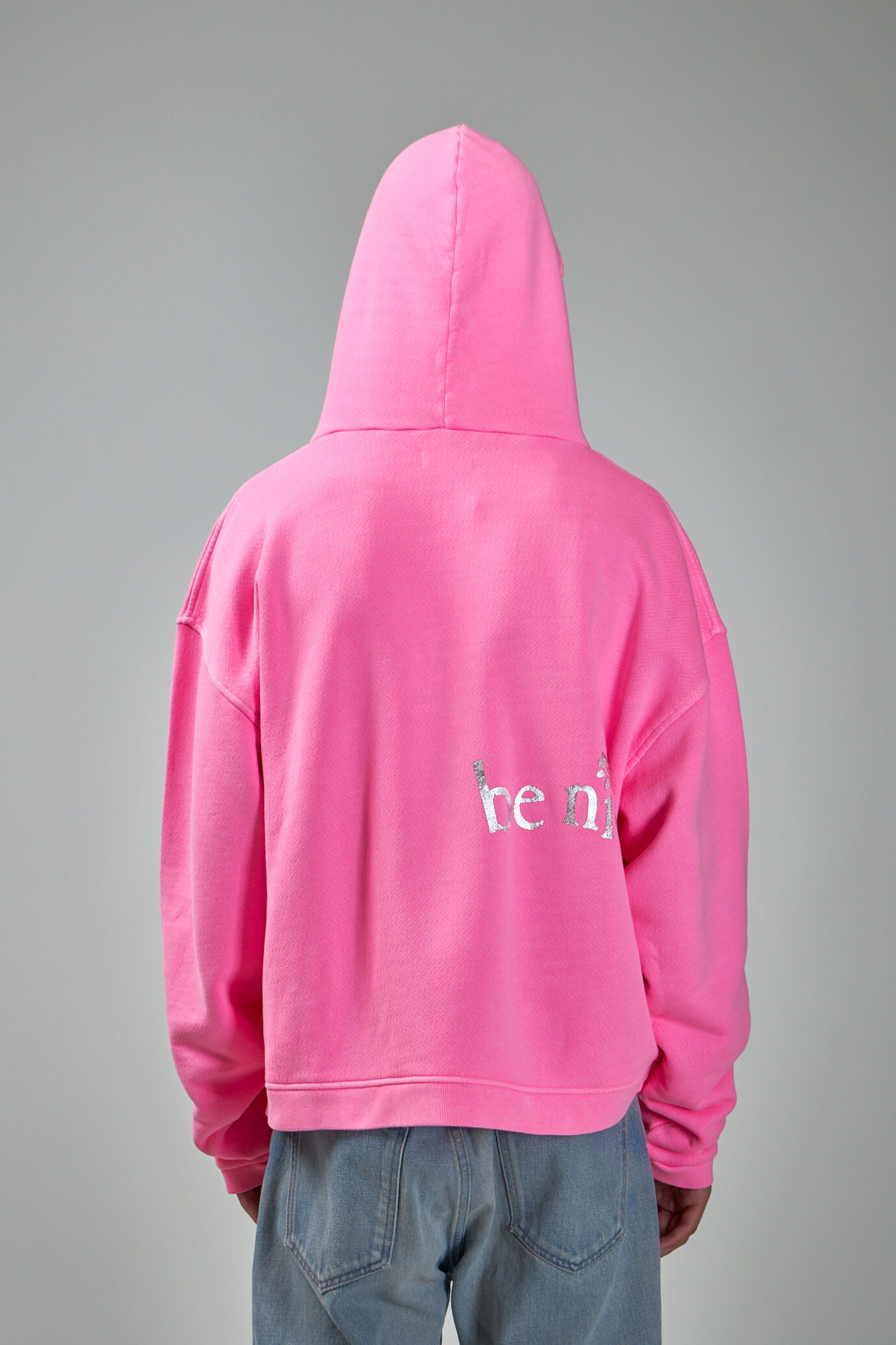 Unisex Silver Printed Venice Hoodie
