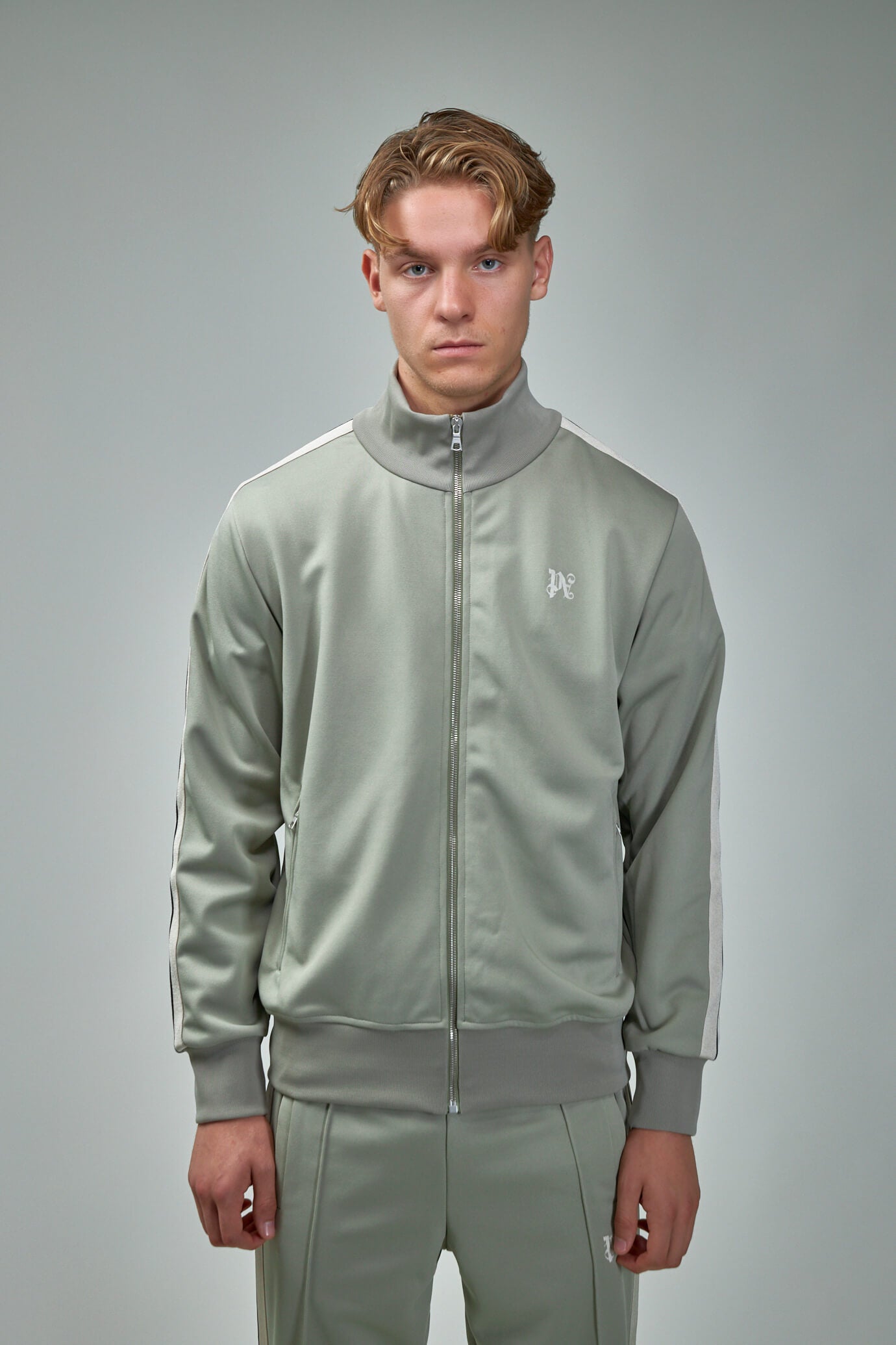 Monogram Track Jacket in grey - Palm Angels® Official