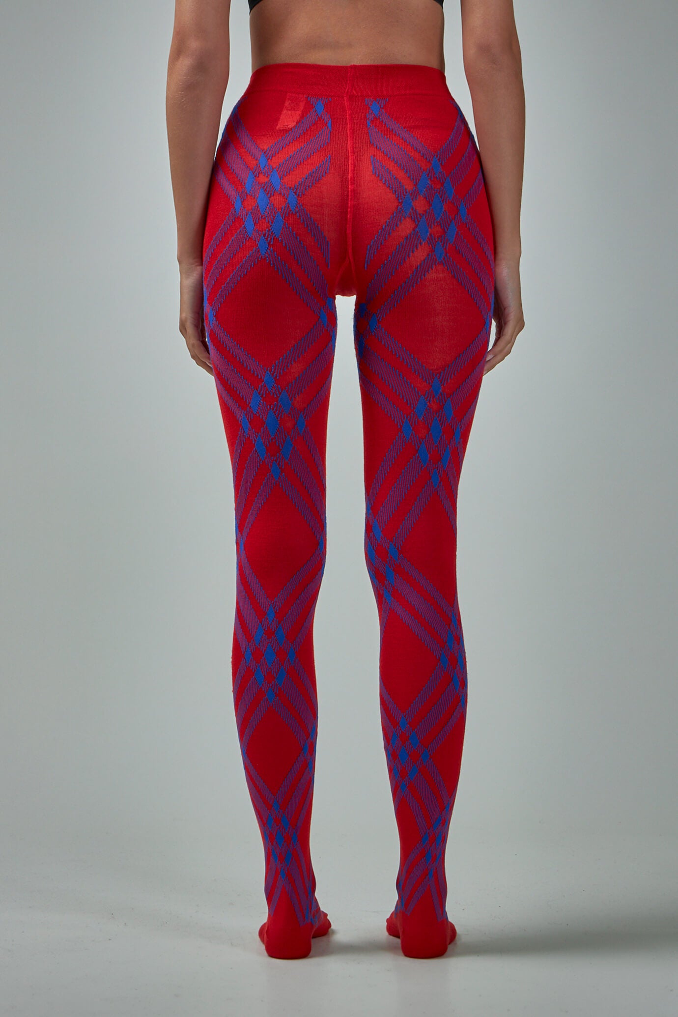 Check Wool Blend Tights