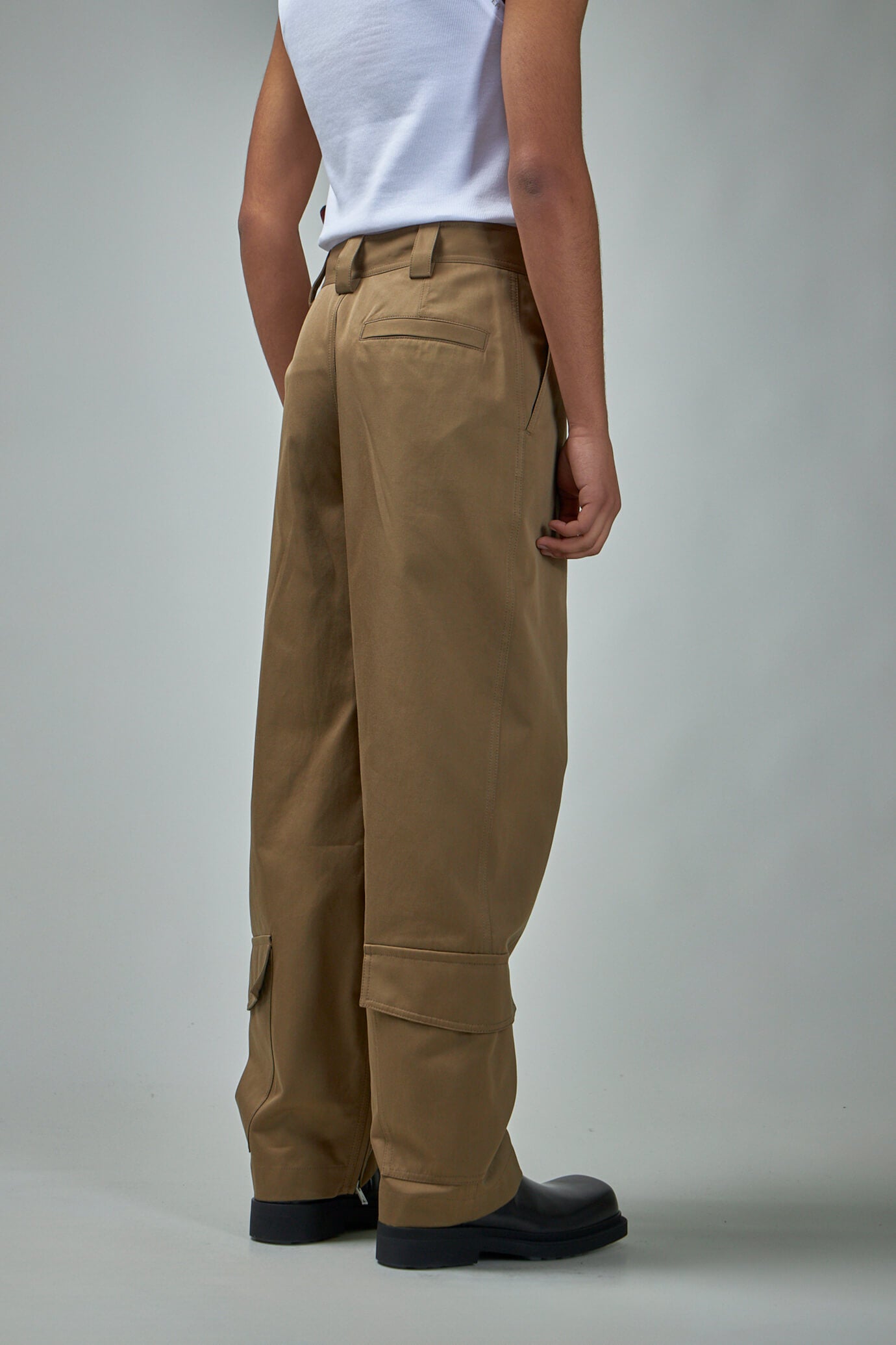 Cotton Gabardine Cargo Trousers