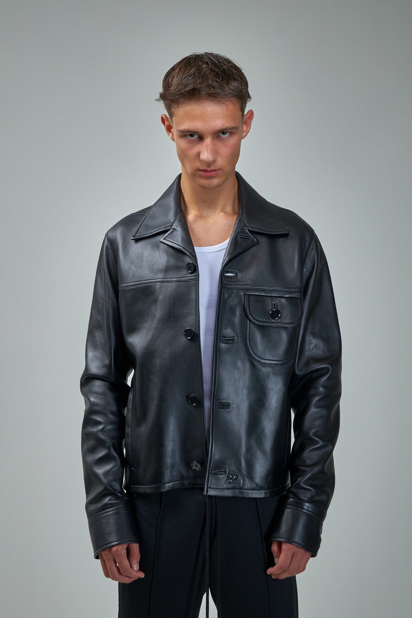 Single Pocket Leather Jacket