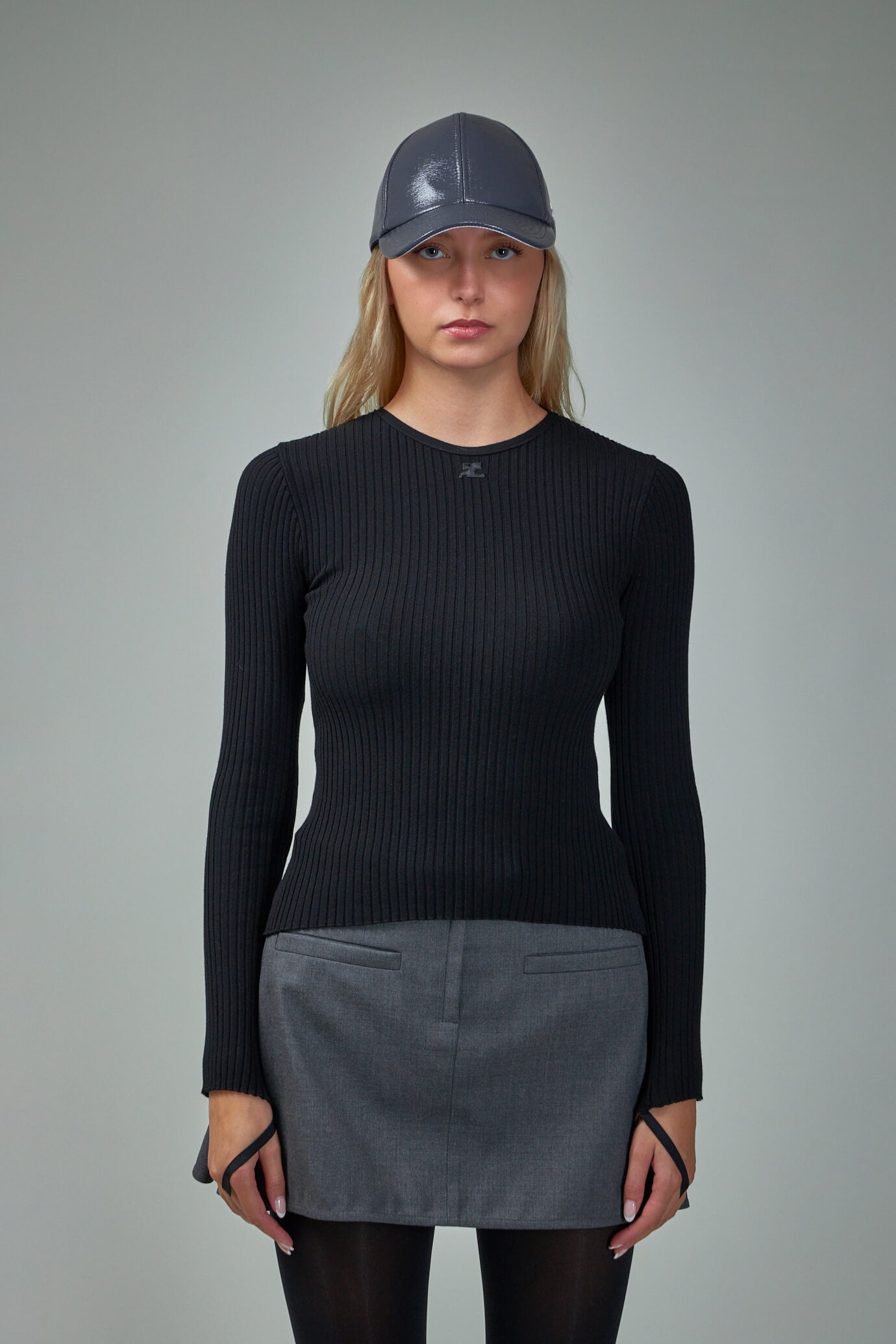 Elastic Wrists Rib Knit Sweater