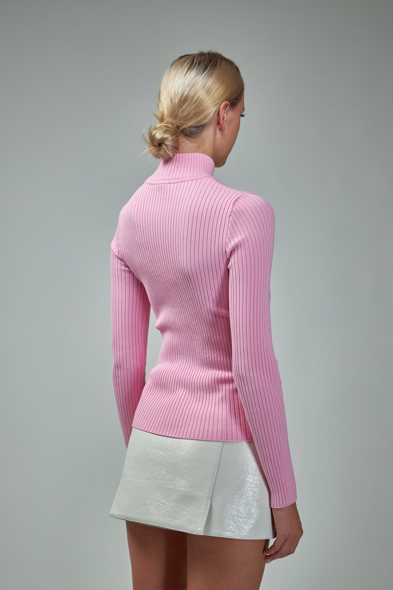 Mockneck Rib Knit Sweater