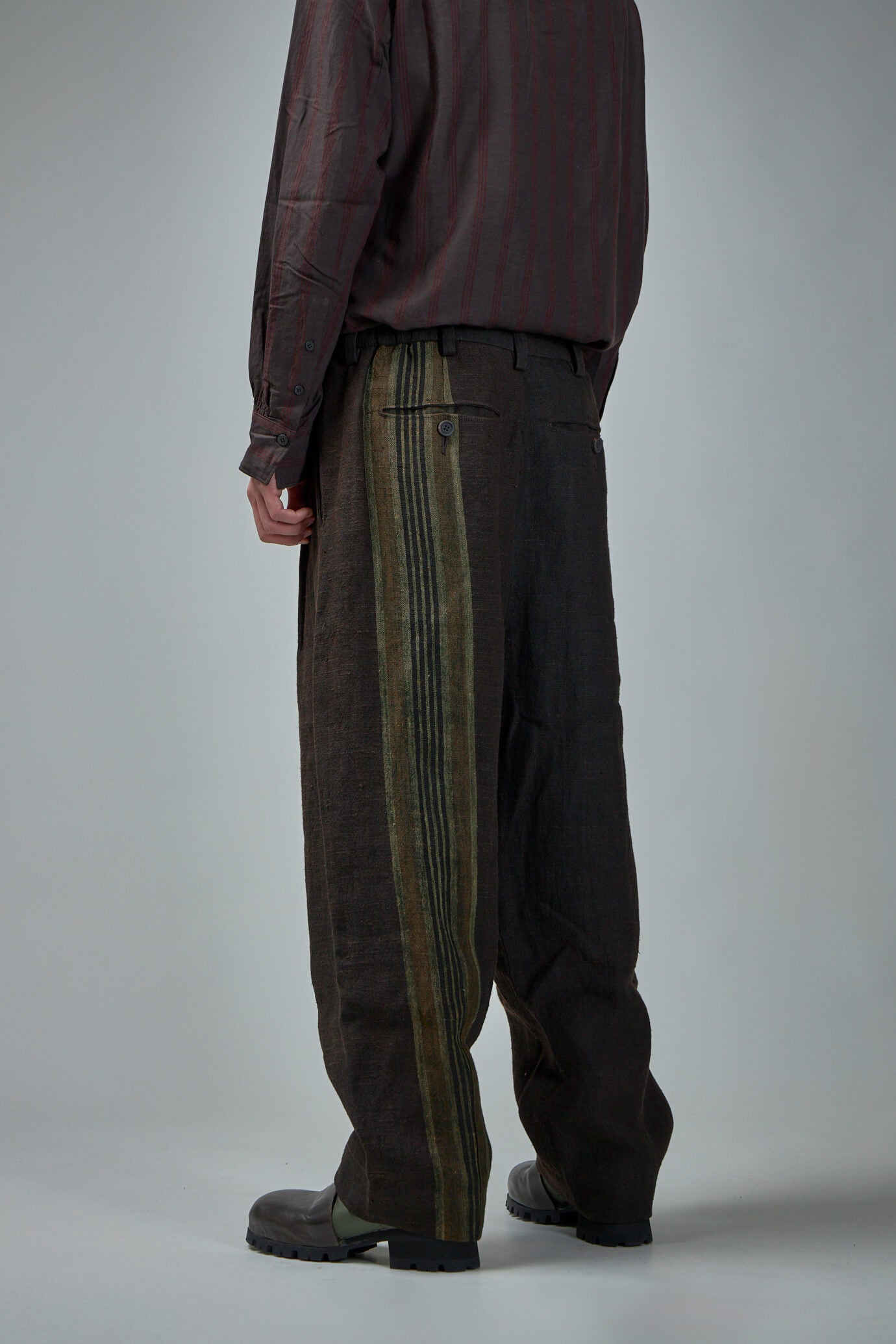 Front Pleats Half Drawstring Trousers