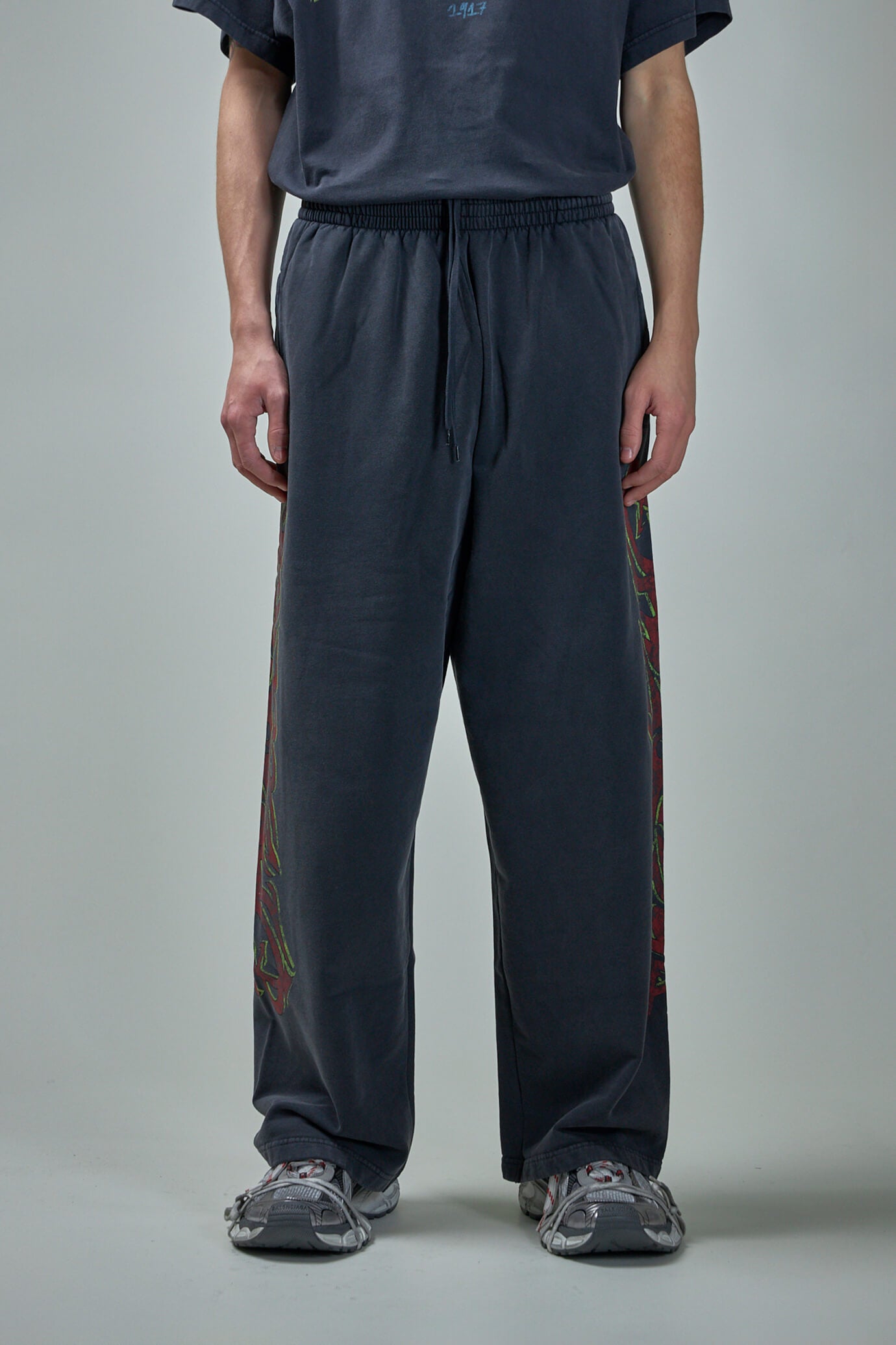 BALENCIAGA Straight-Leg Logo-Embroidered Cotton-Jersey Sweatpants