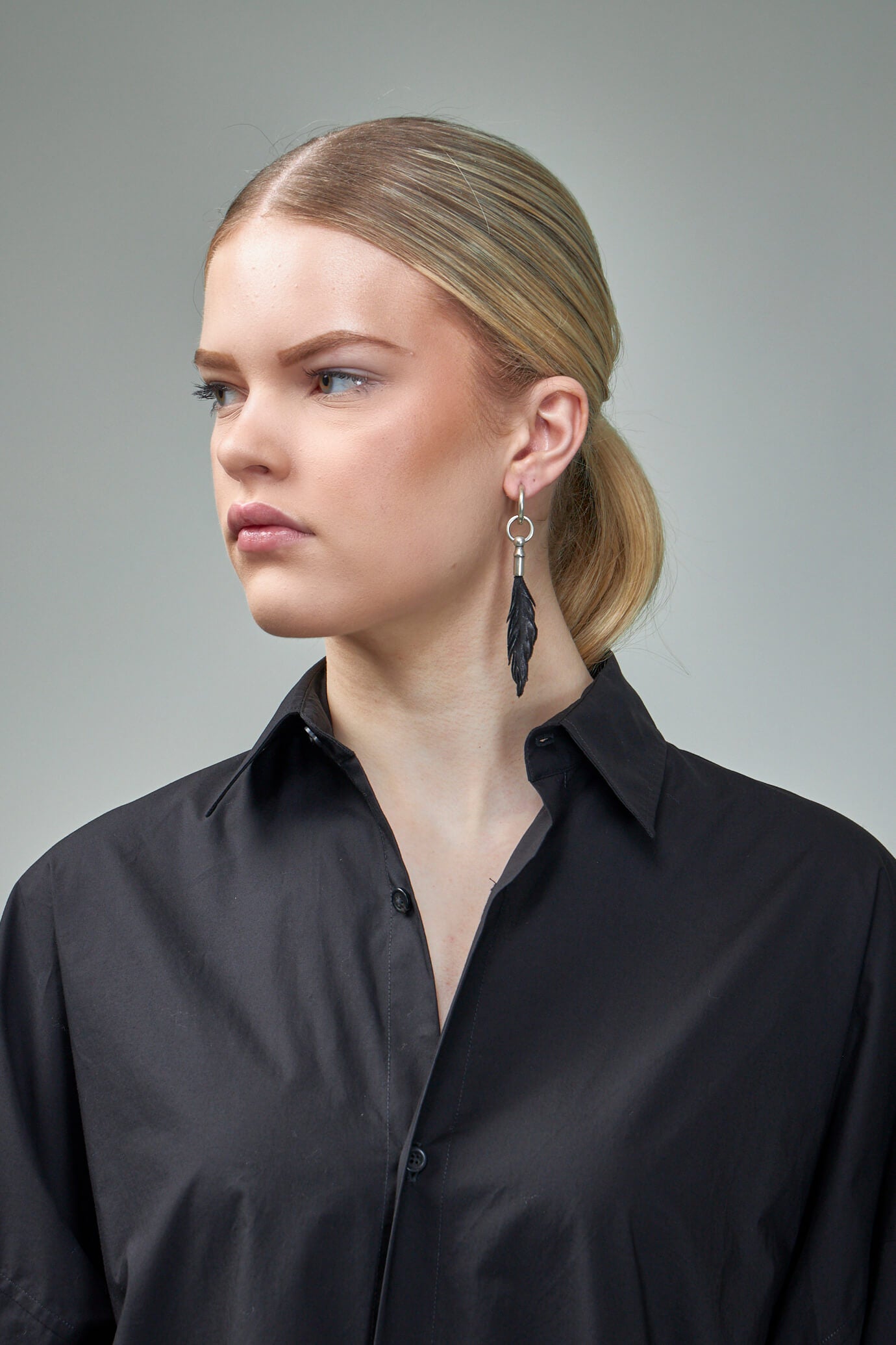 Vena Feather Silk Earring