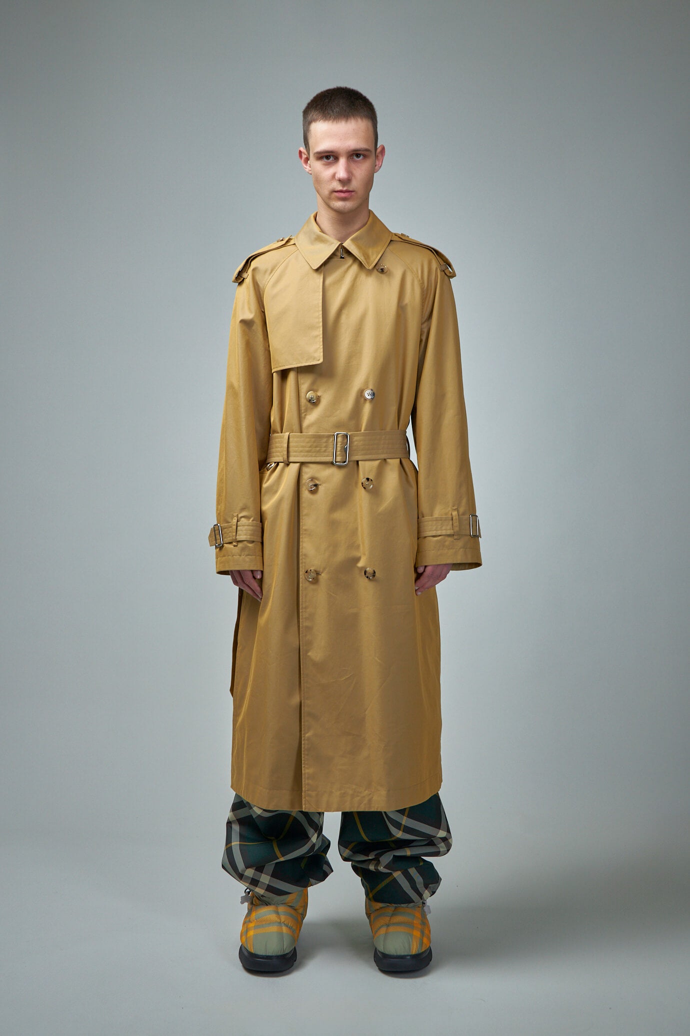 Long Gabardine Trench Coat