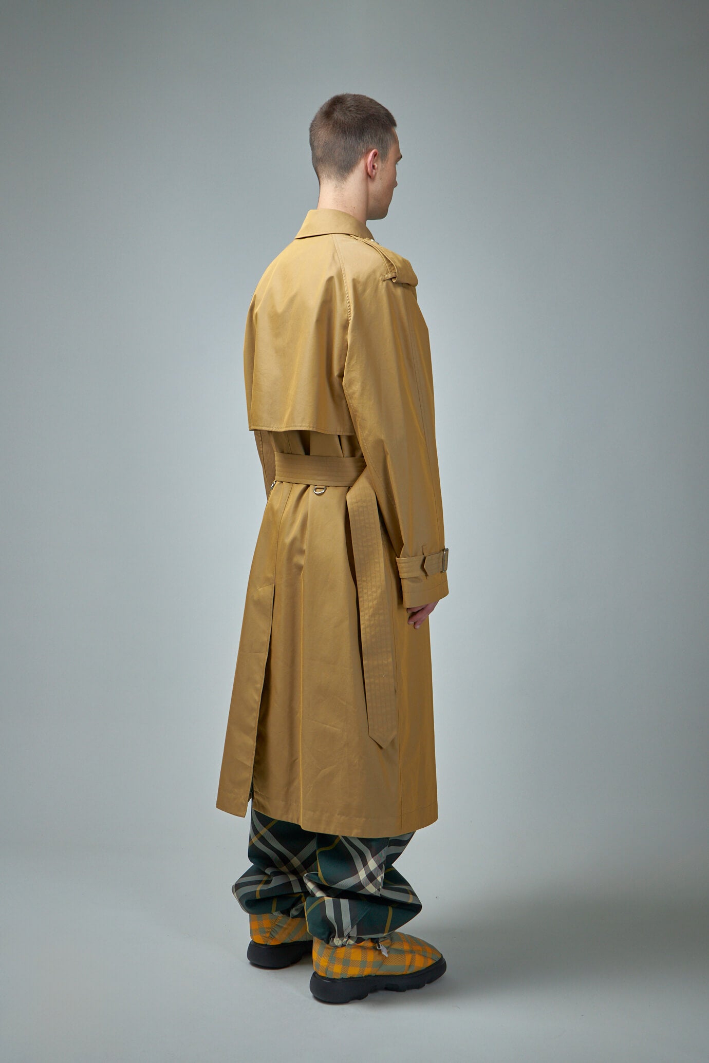 Long Gabardine Trench Coat