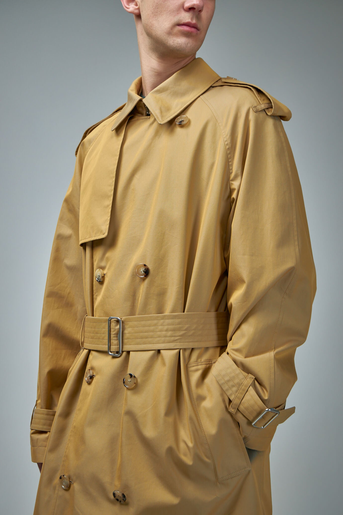 Long Gabardine Trench Coat