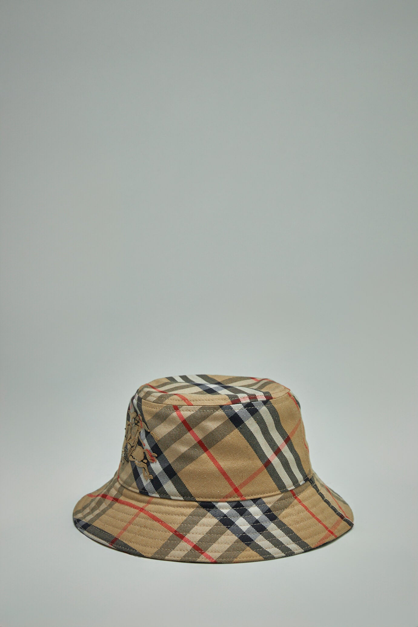 Check Cotton Blend Bucket Hat