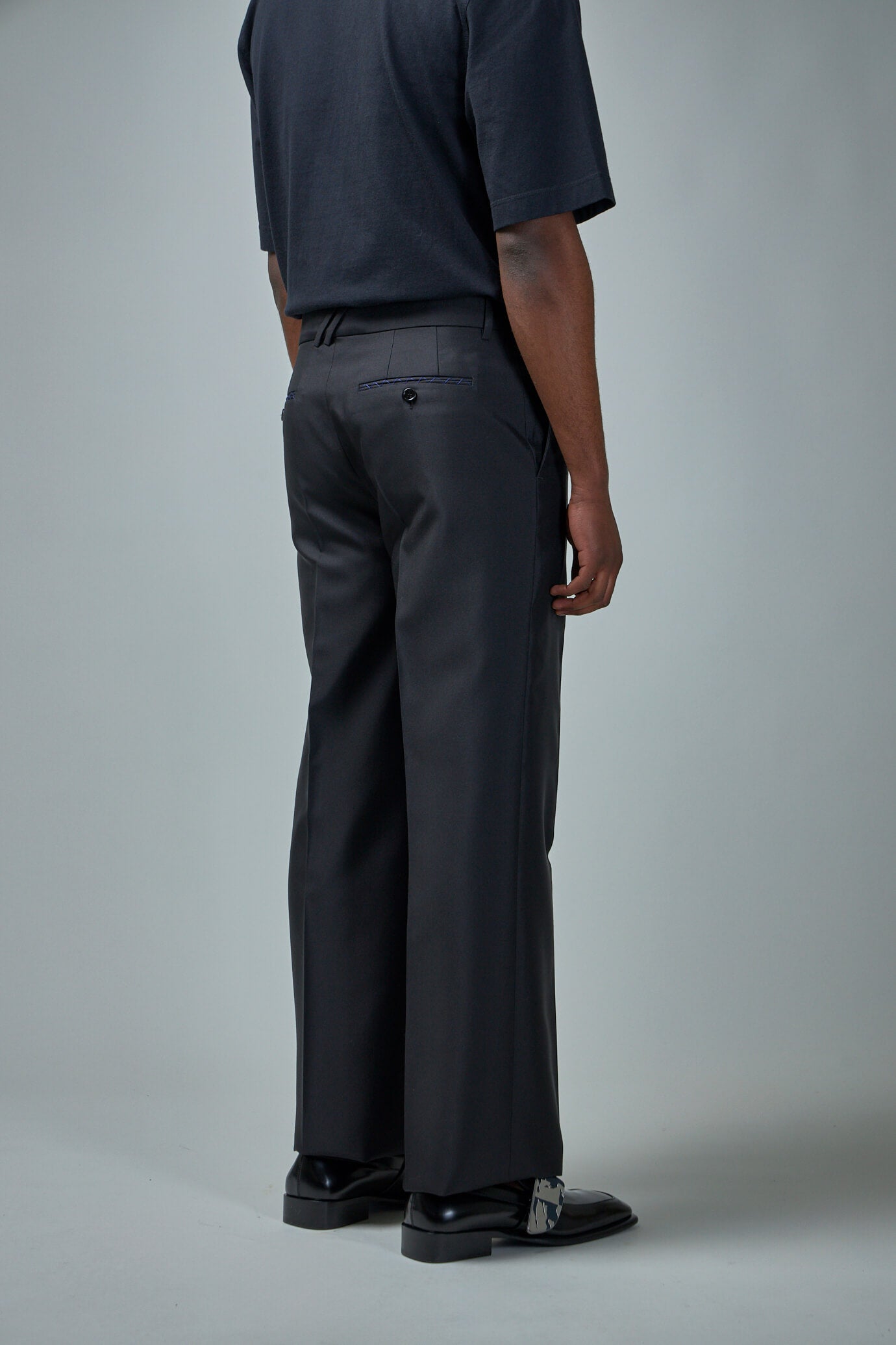 Wool Silk Tailored Trousers