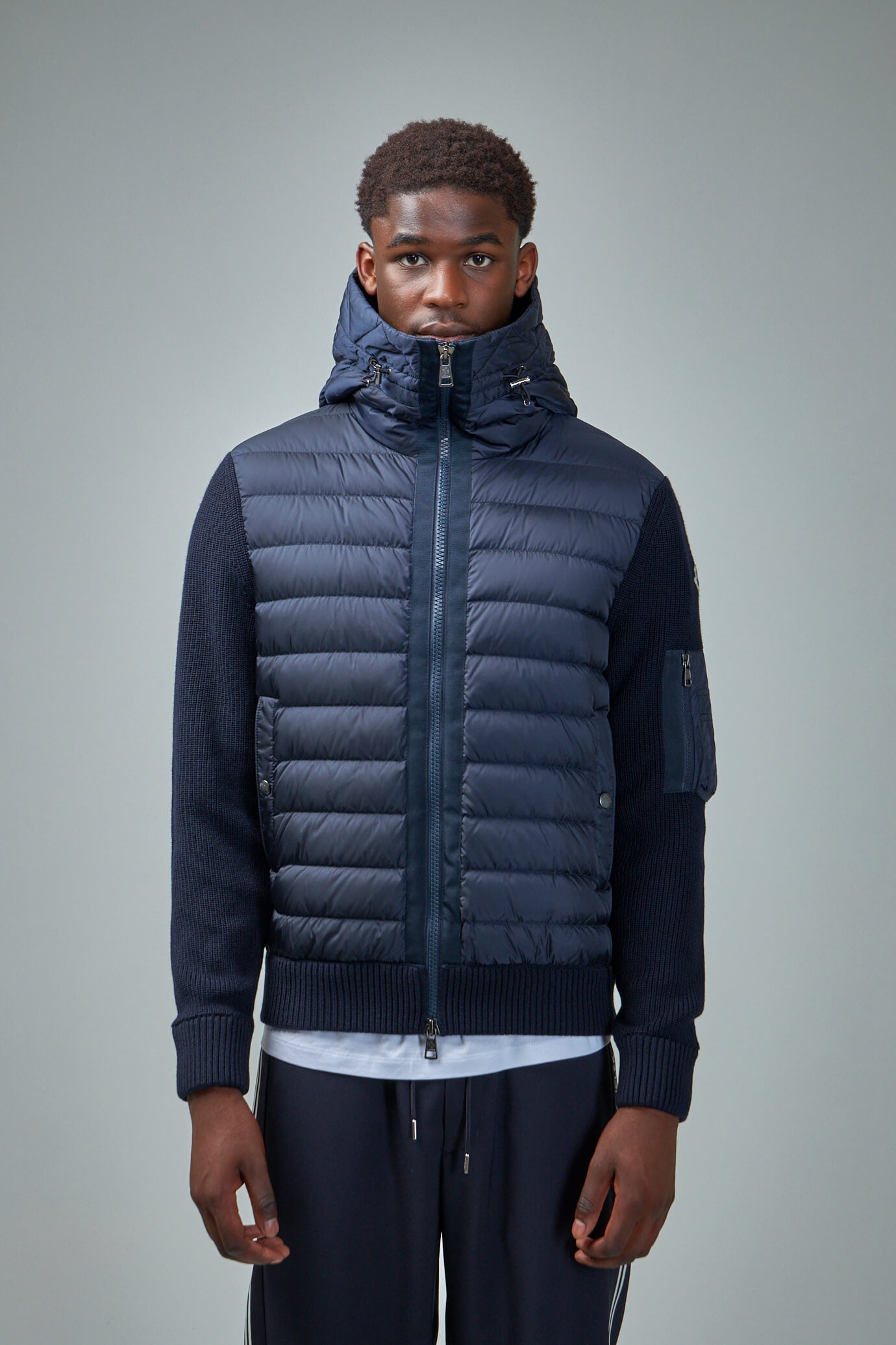 Moncler - Cardigan Tricot Übergangsjacke mit hotsell Strick & Daunen blau