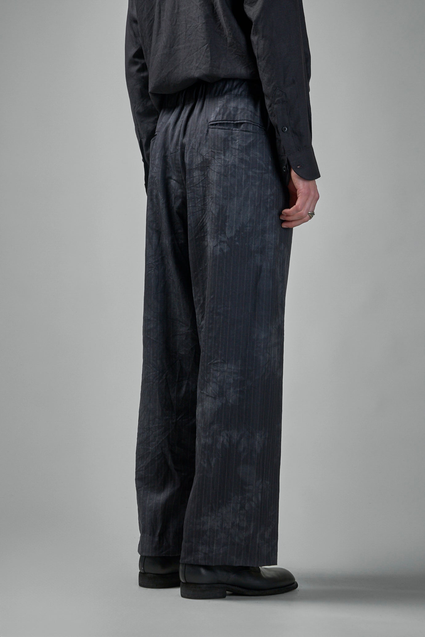 EV8P13 Handmade Relaxed-fit Straight Leg Tailored Elastic Waist Drawstring Trouser
