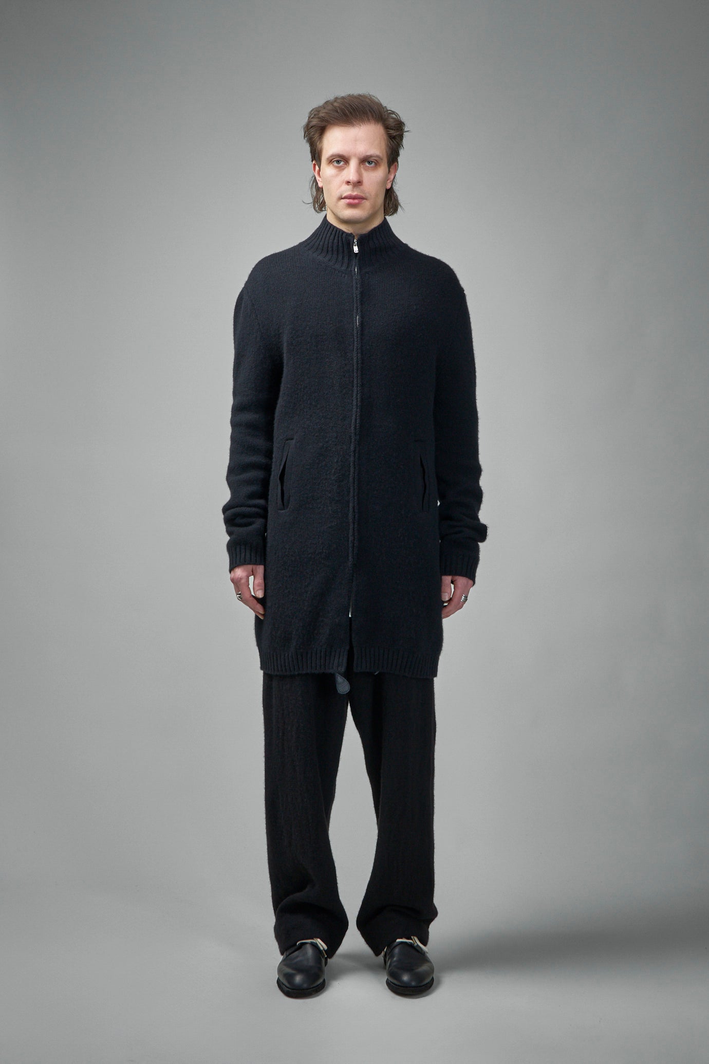 EV7WK01 Handmade Pure Cariaggi Yarn Cashmere Long Knit Cardigan