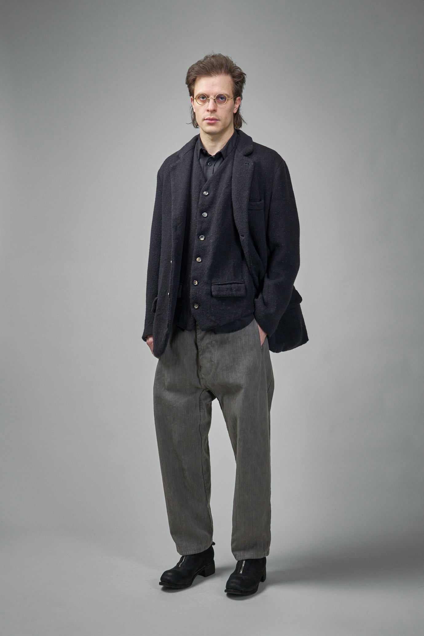 EV8J05 Handmade Extended Length Single-Breasted 3 Button Jacket