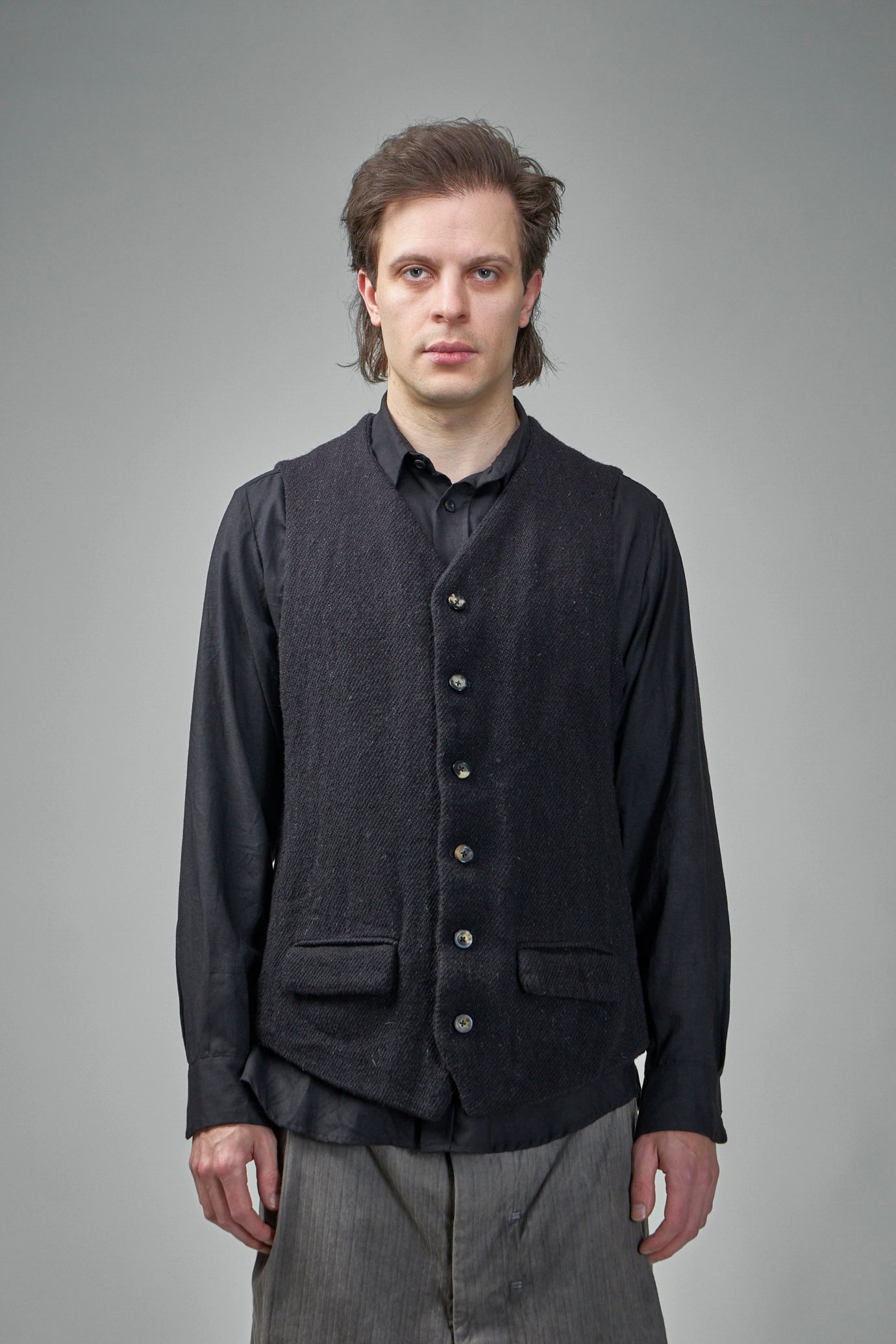 EV8J06 Handmade Single Breasted 6-Buttons Central, Single Vent Waistcoat