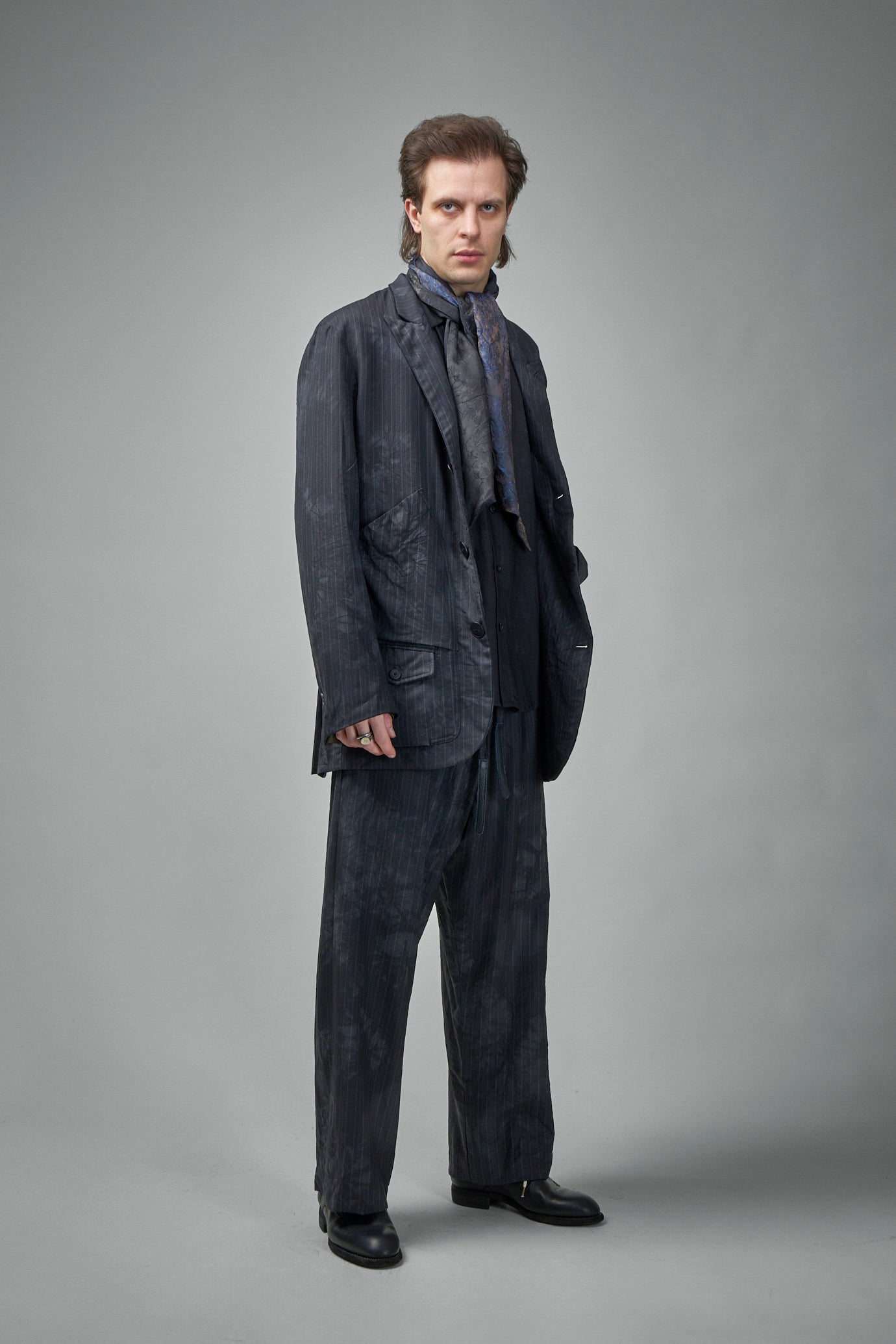 EV8J04 Handmade Single Breasted Coat Jacket With Patch Pockets