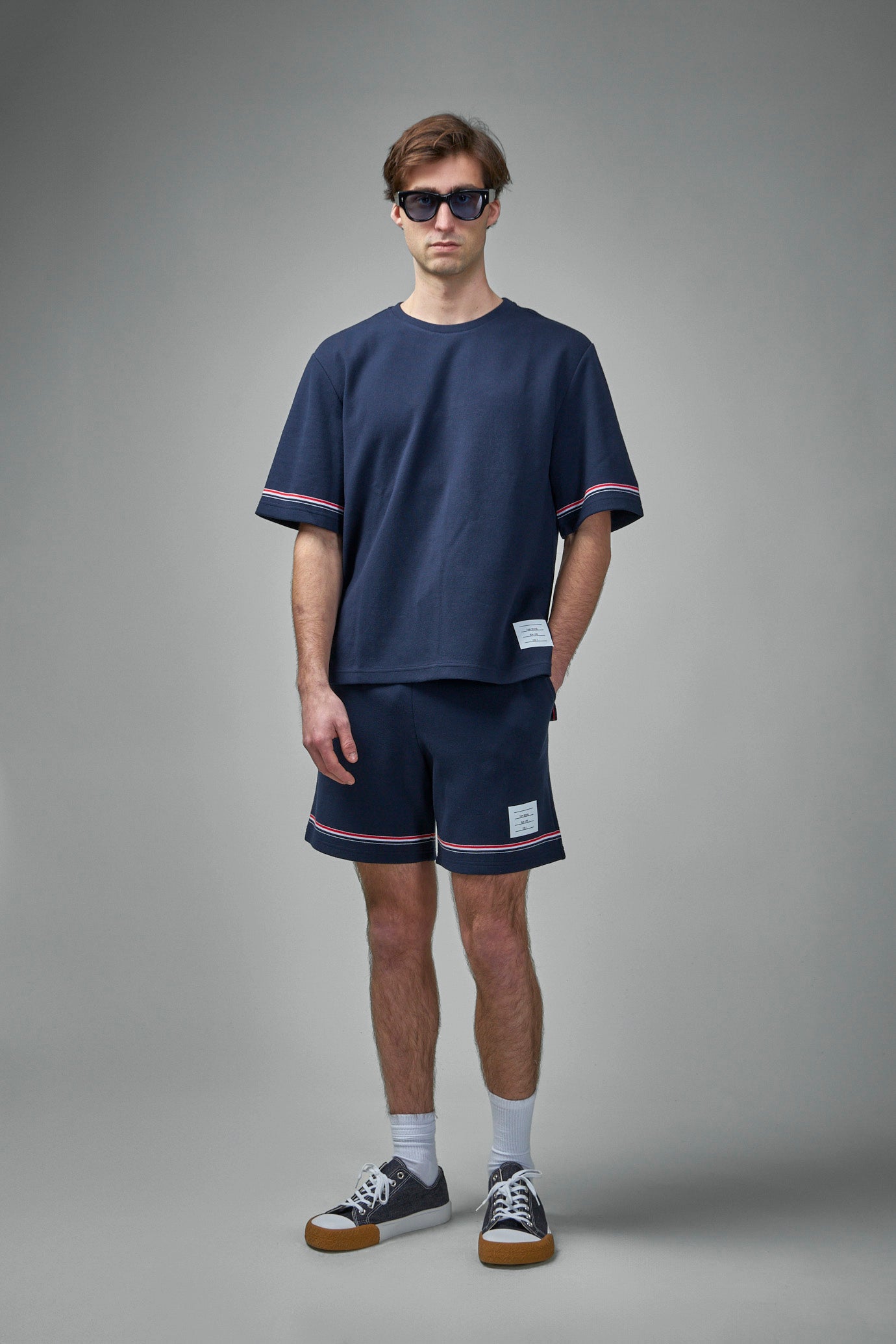 Mittellange Shorts aus Baumwoll-Interlock