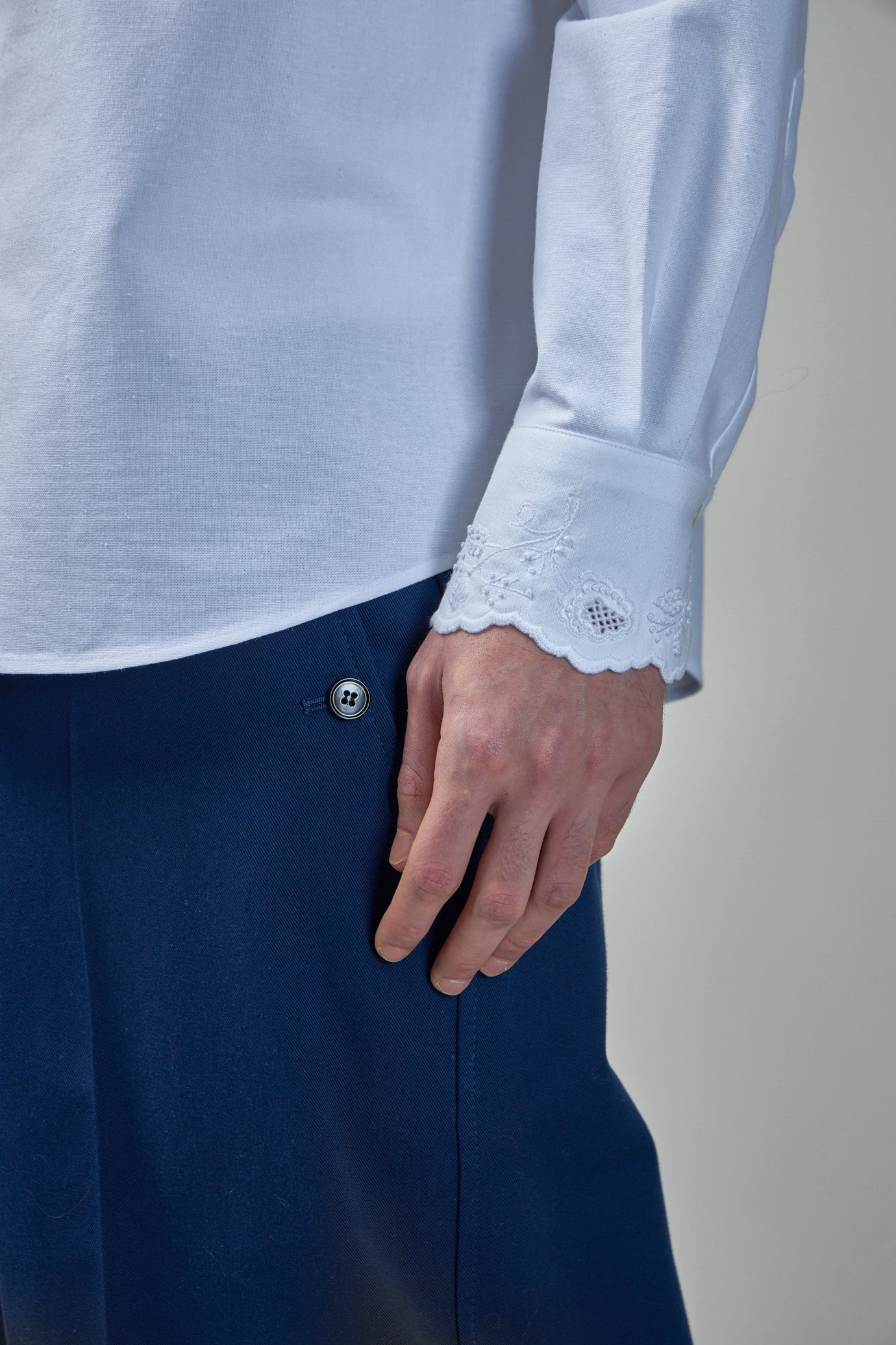 Oxford Shirt with Camicia Maniche Lunghe Embroideries