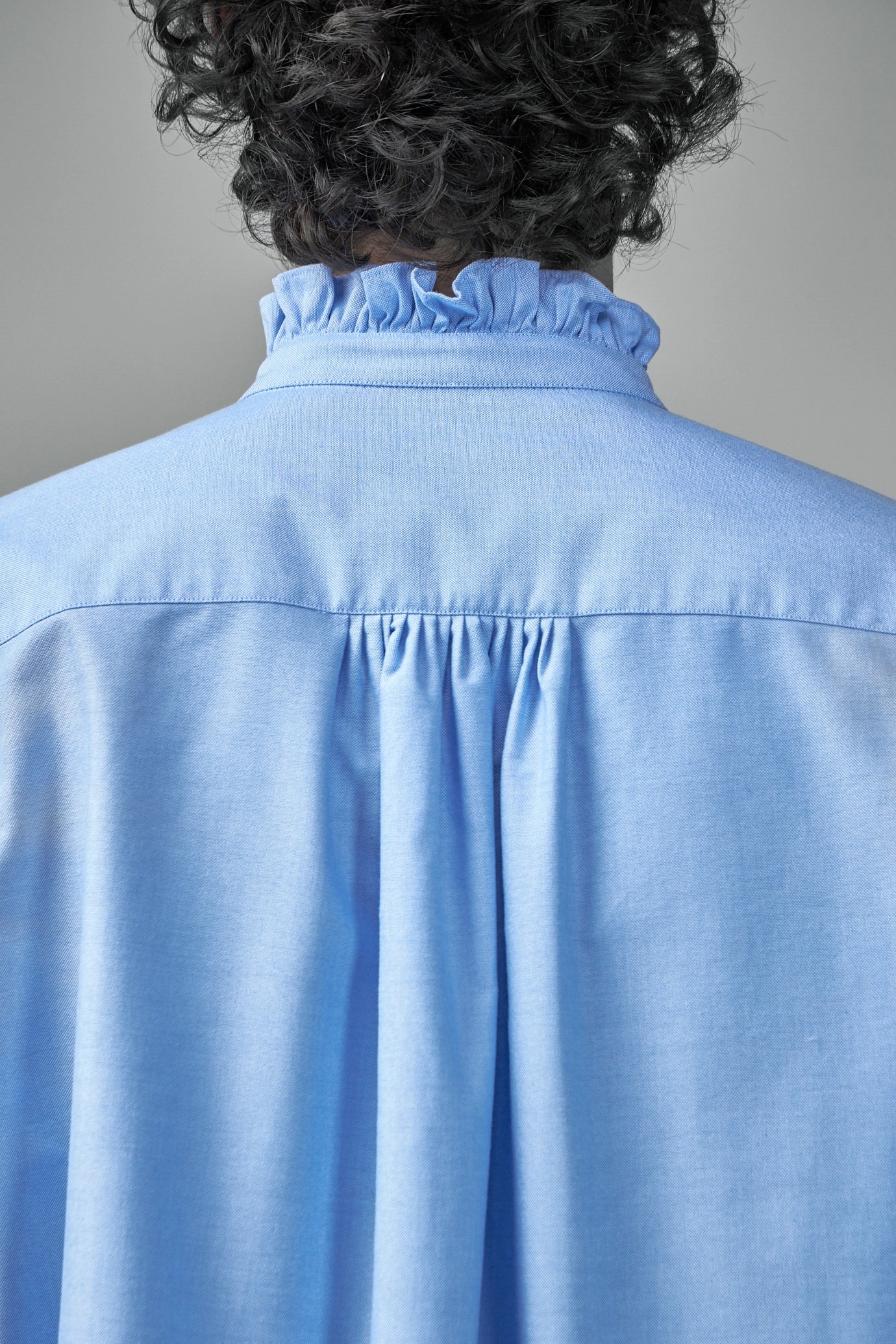 Cotton Shirt with Plastron and Ruffles