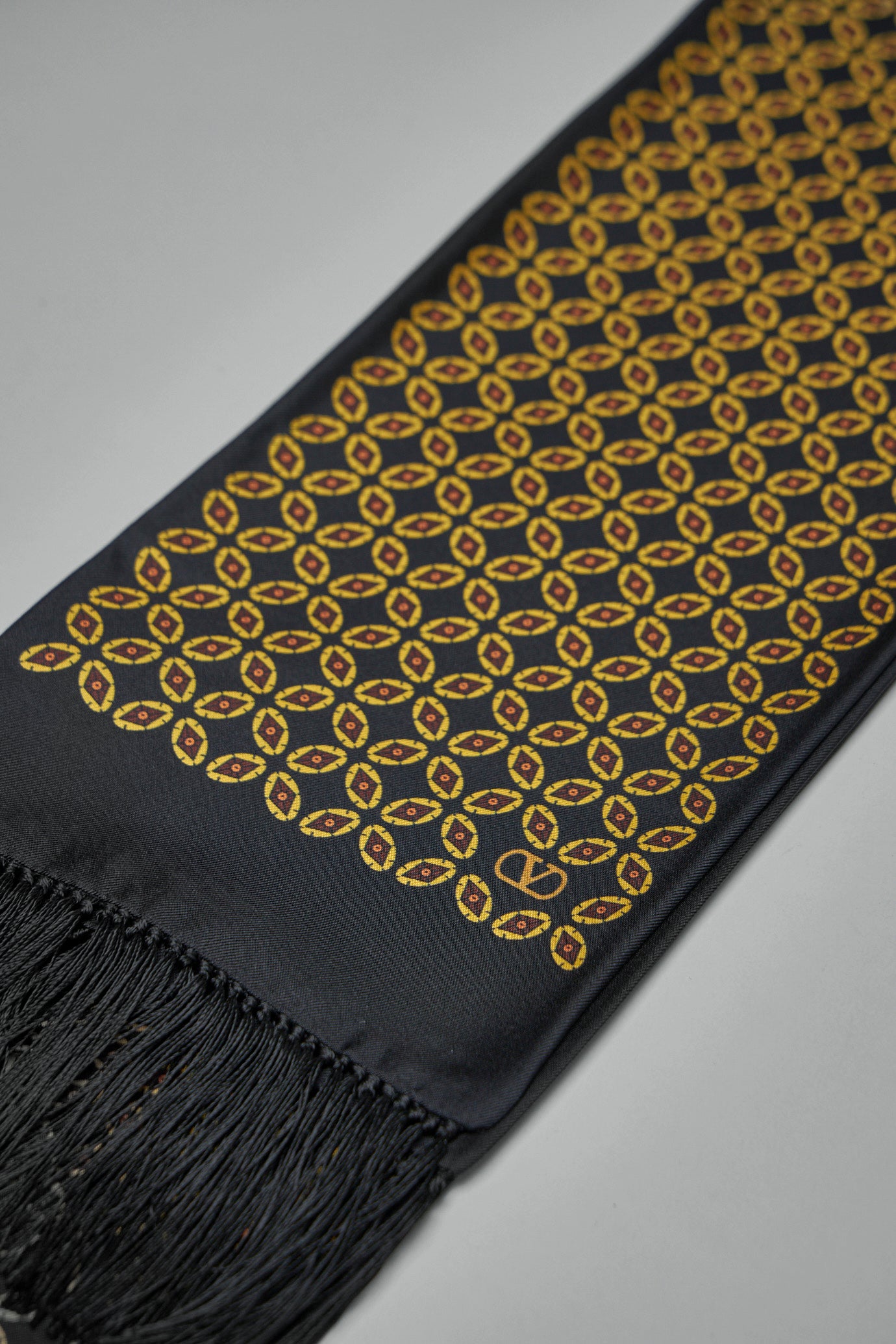 Chamber Silk Bandeau Scarf with Fringe