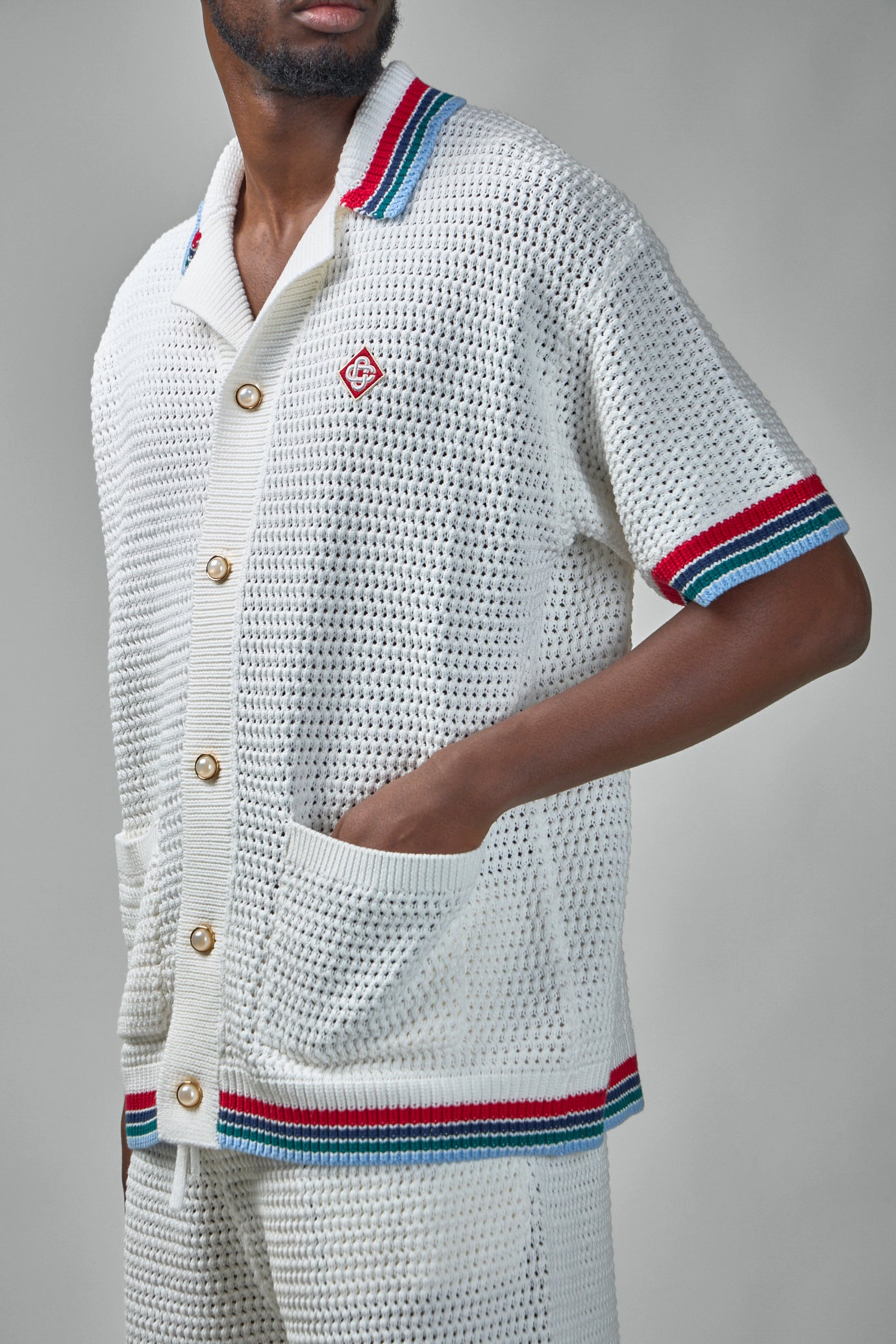 Sporty Faux Crochet Shirt