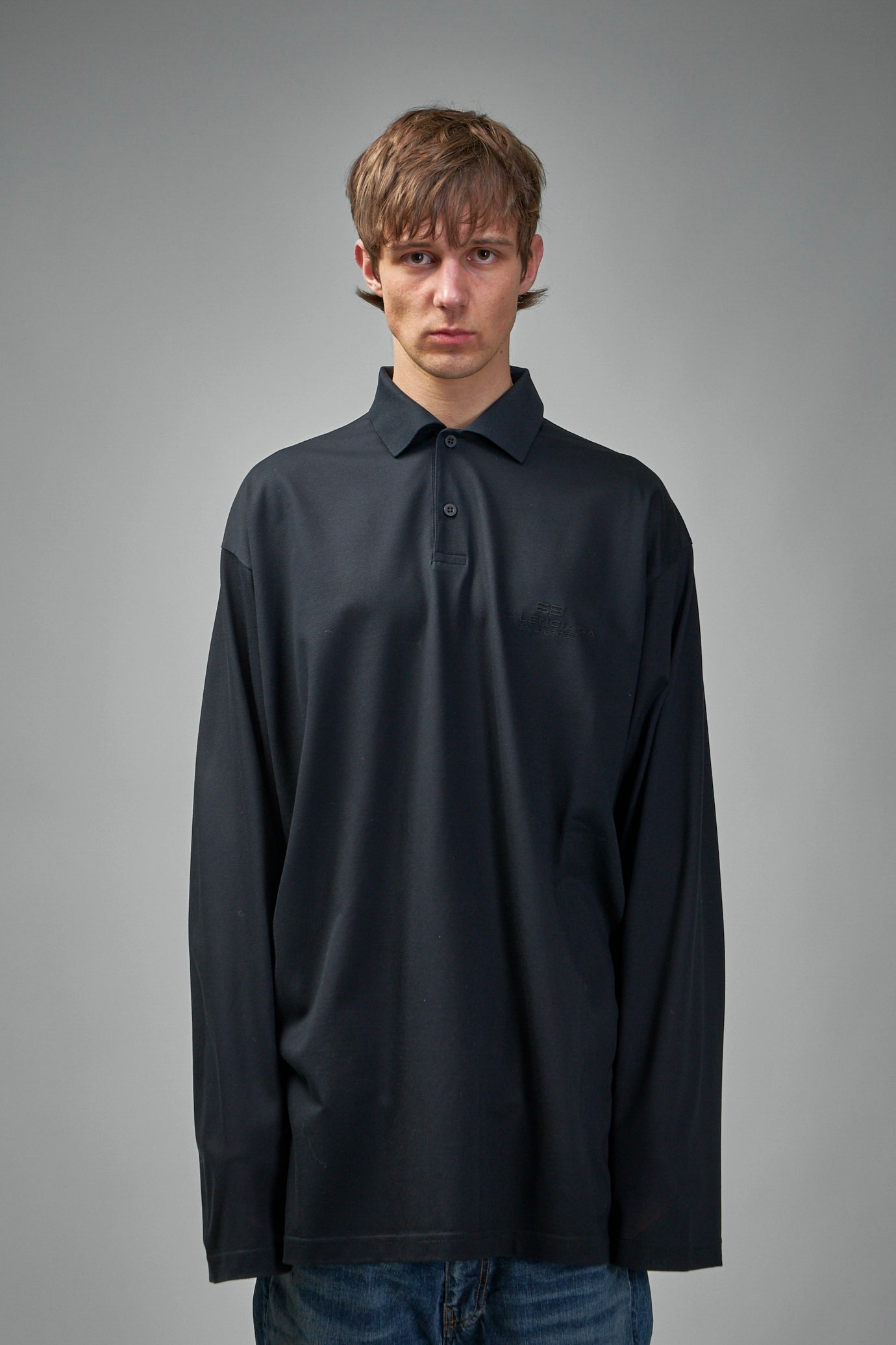806144 TRVW4 1000 L/S Polo/ schwarz