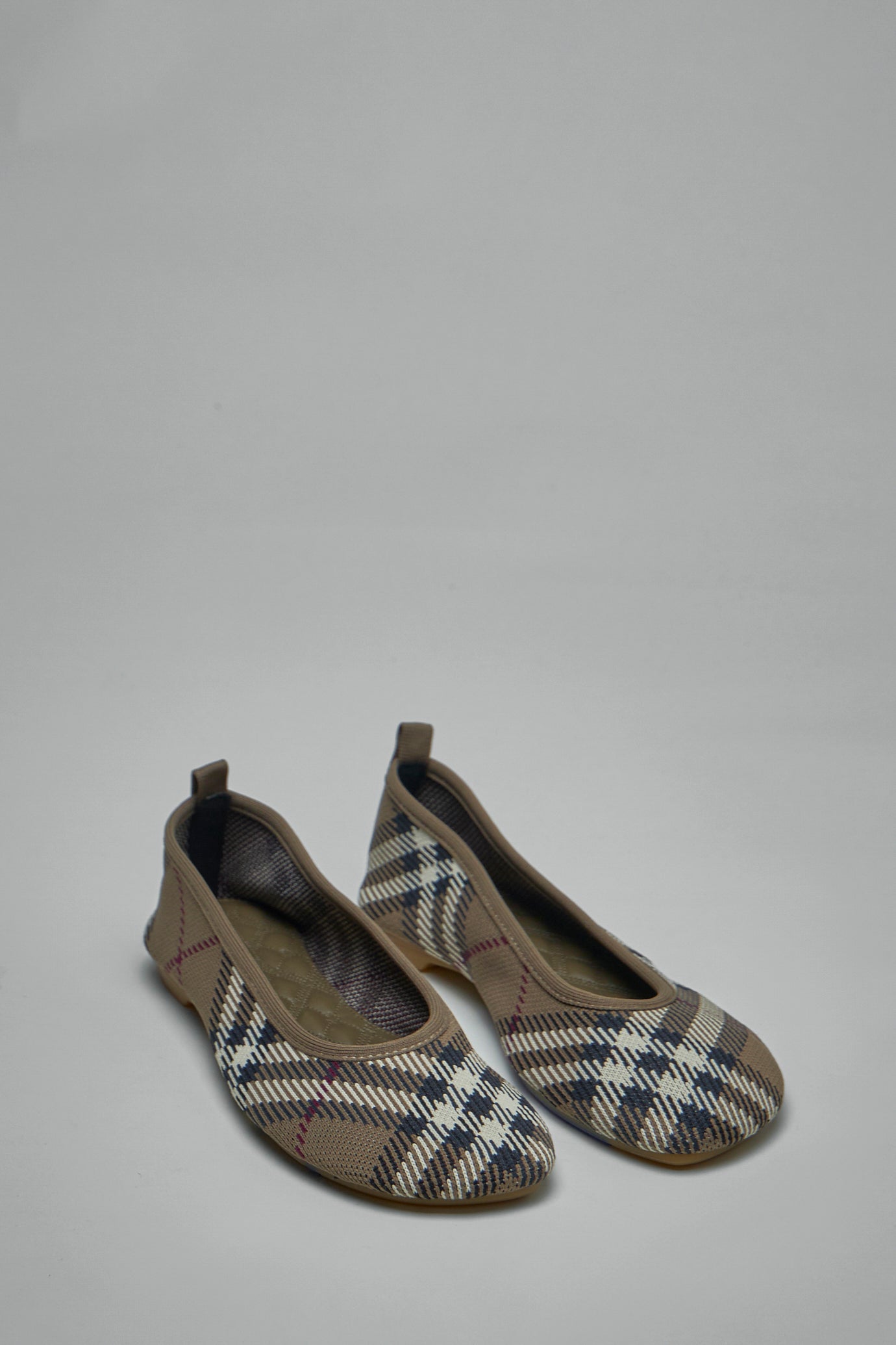 Check Knit Baby Ballerinas
