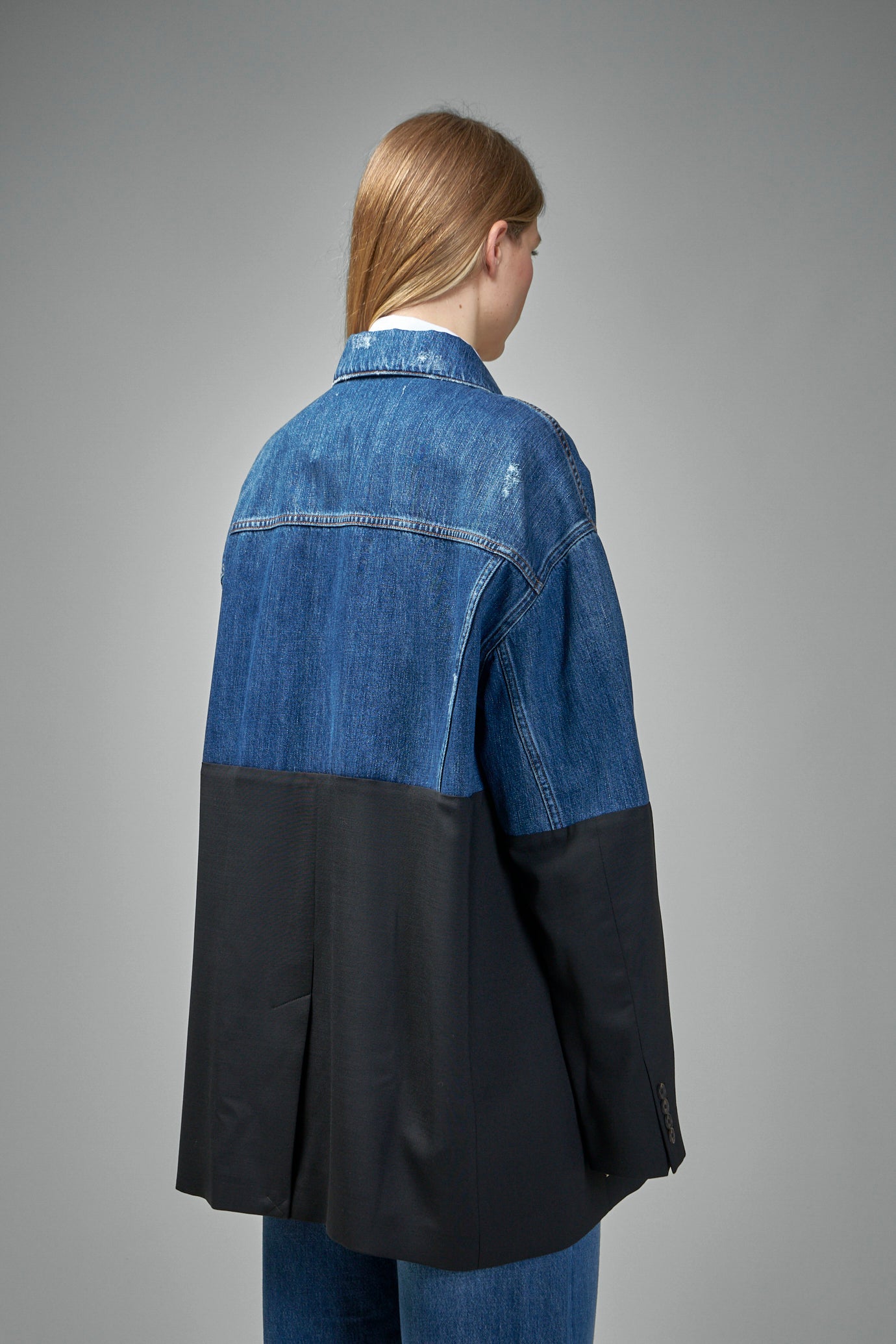 252802-635 Jeansblazer in Scheiben Blauer Denim 635