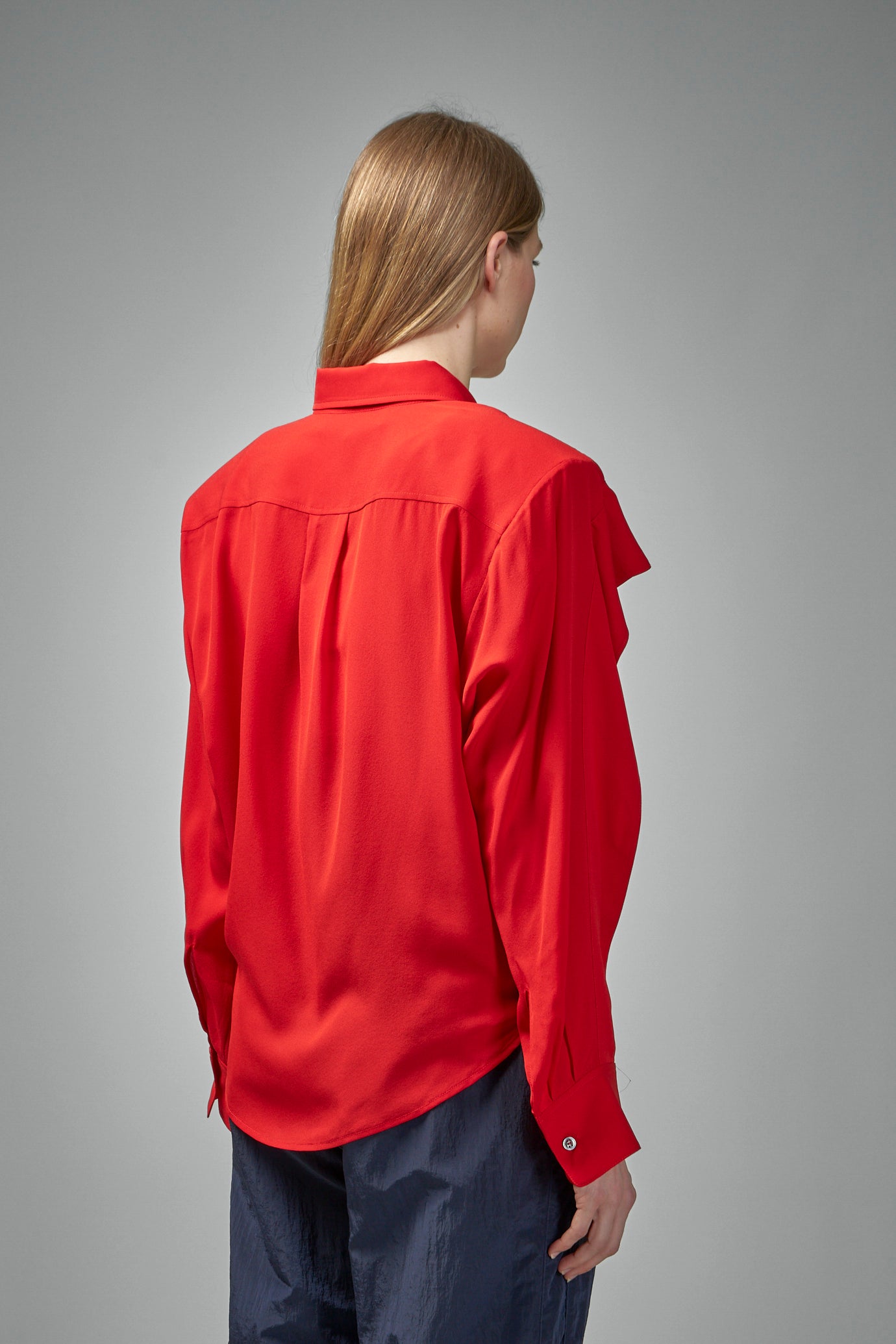 252100-411 Banner Crêpe Georgette Seidenhemd rot 411