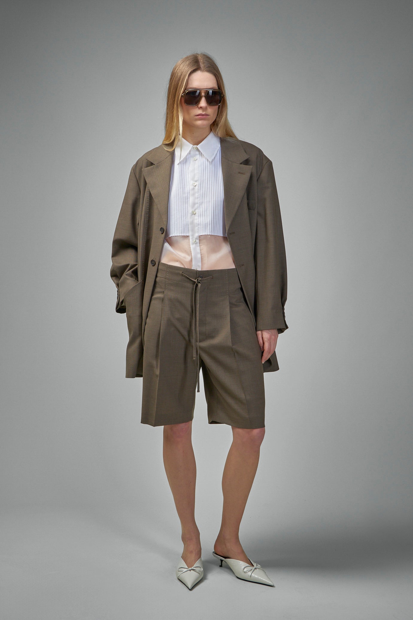 252803-388 Wickel-Sommerblazer aus Wolle Camel Melange 388