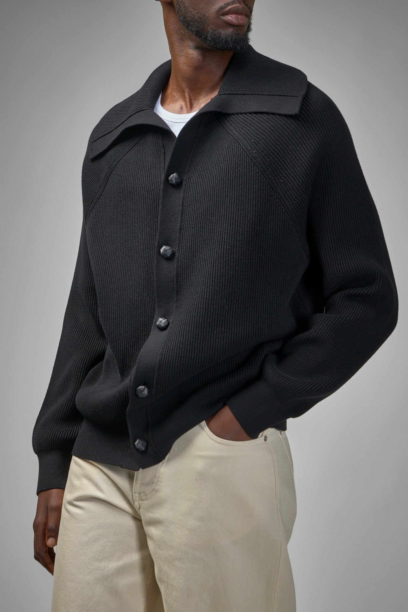 Cotton English Rib Cardigan
