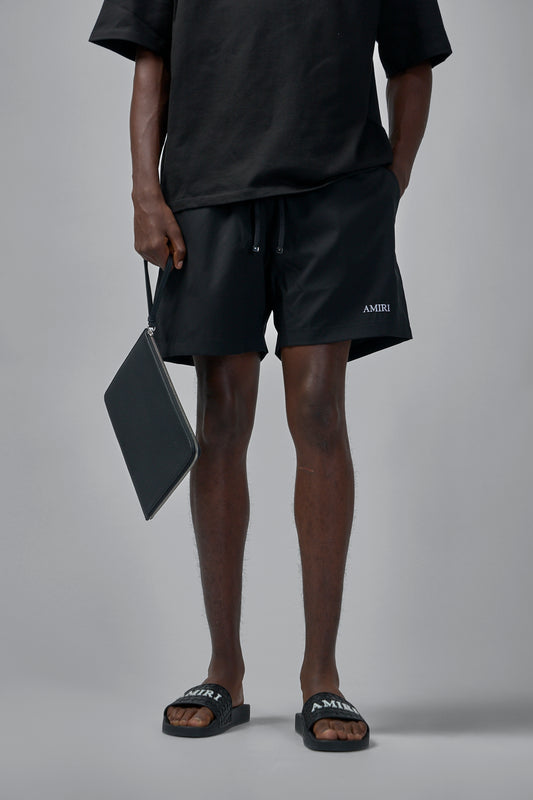Drawstring Elastic Waistband Swim Trunks
