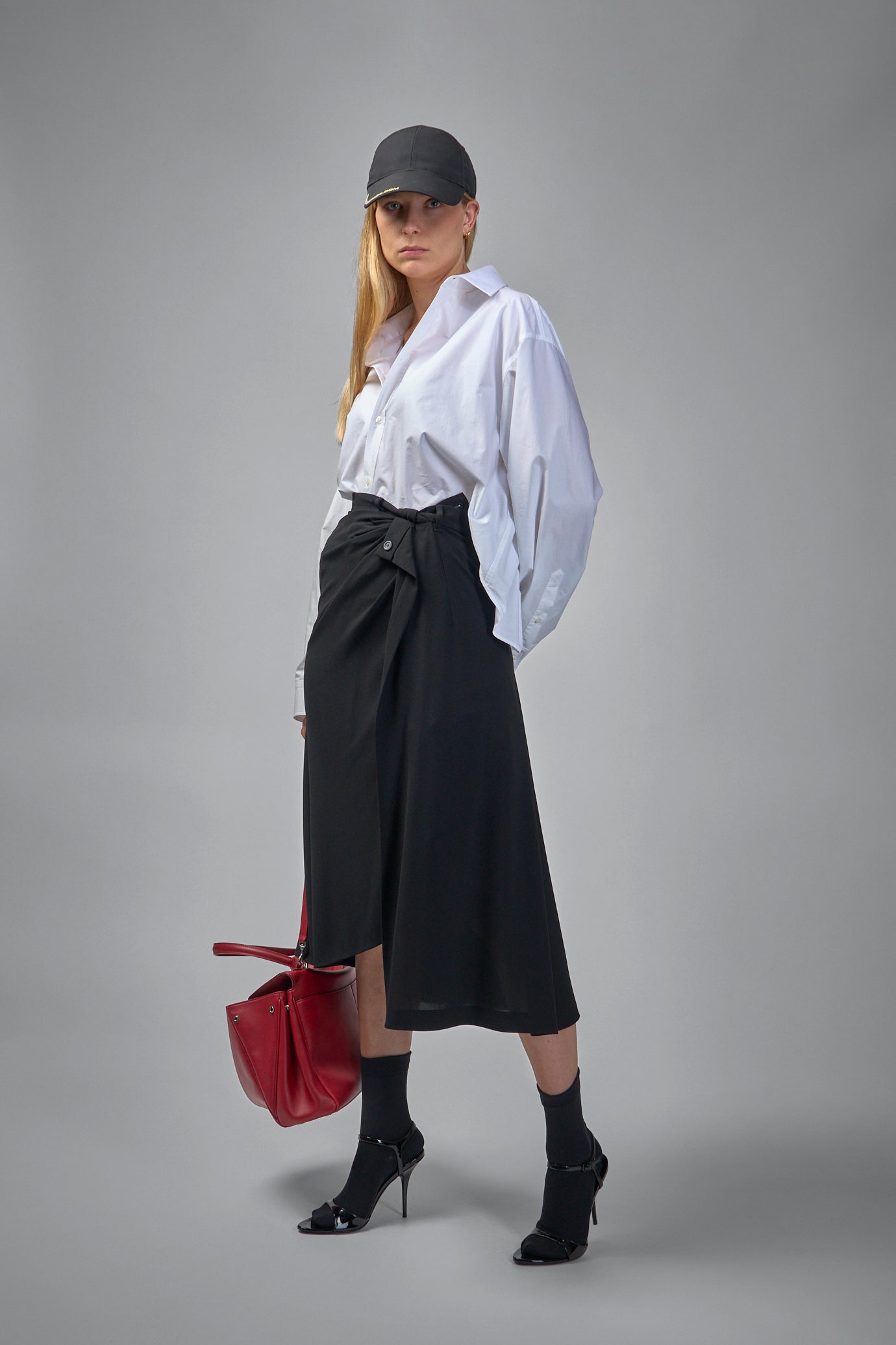 Draped Tailored Skirt