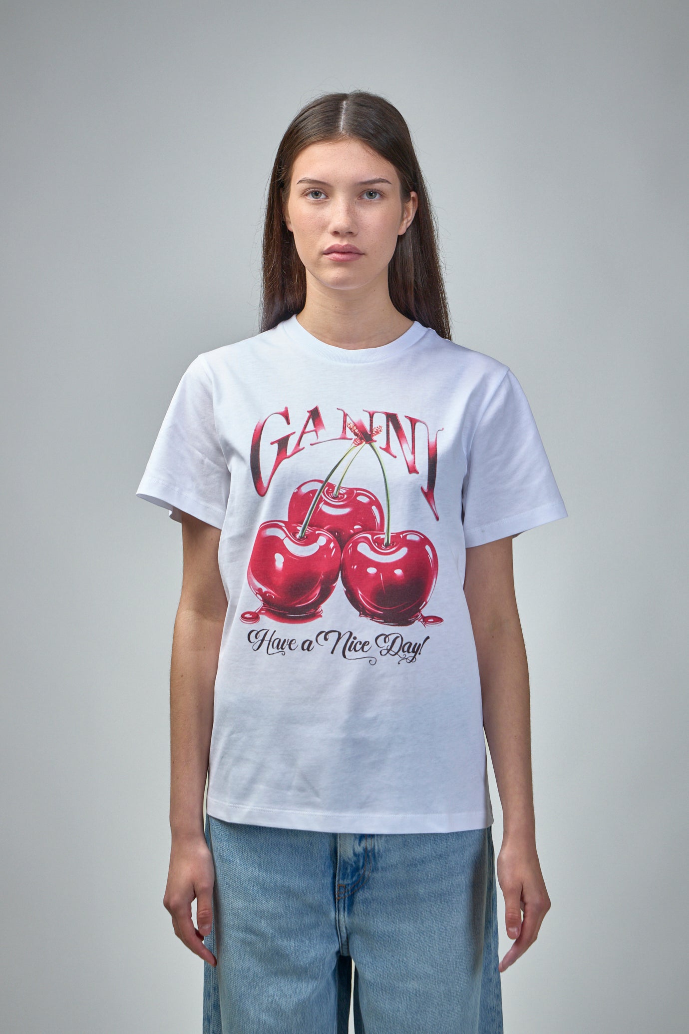Basic Jersey Cherry Relaxed T-Shirt
