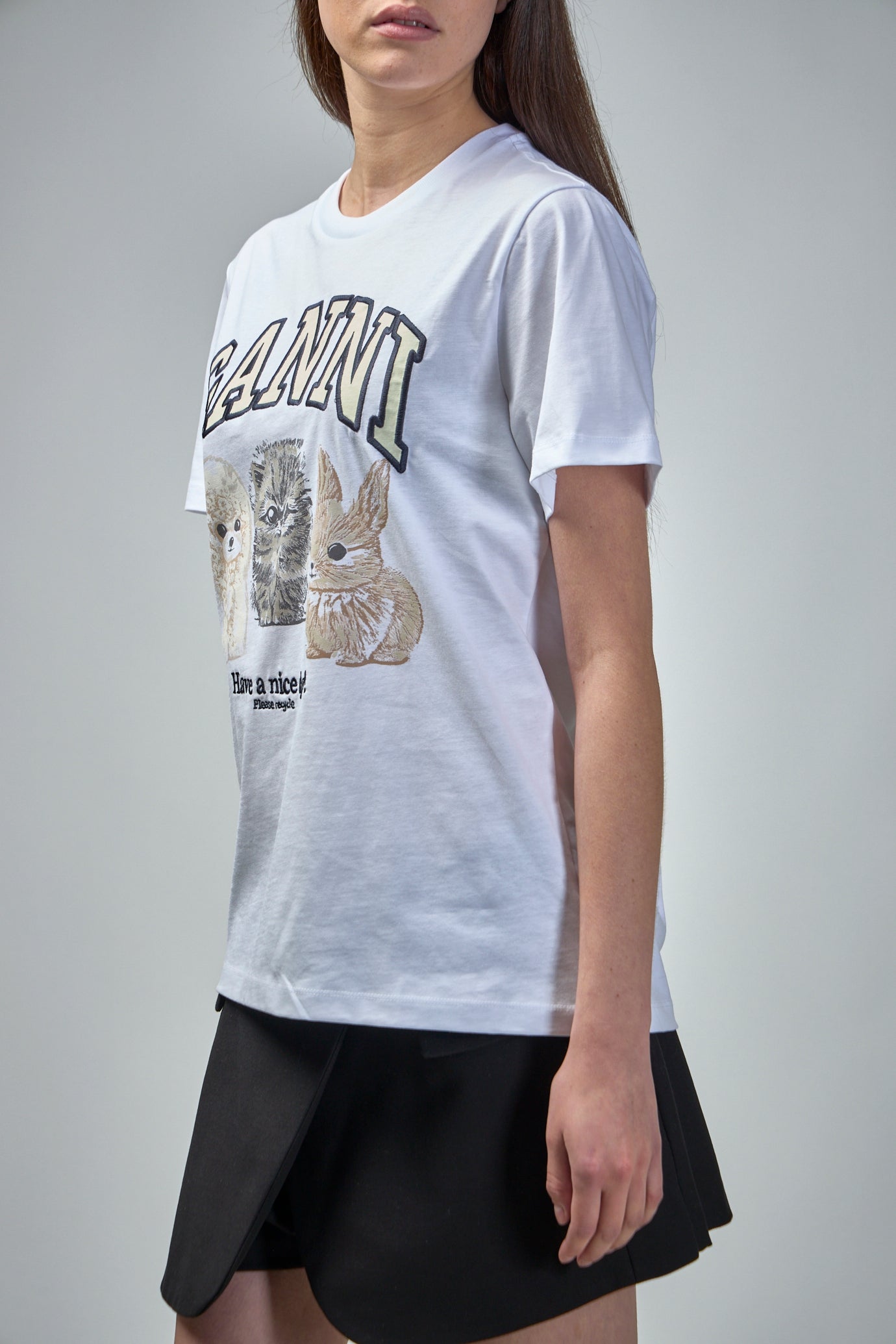 Basic Cotton Jersey Animals Relaxed T-Shirt