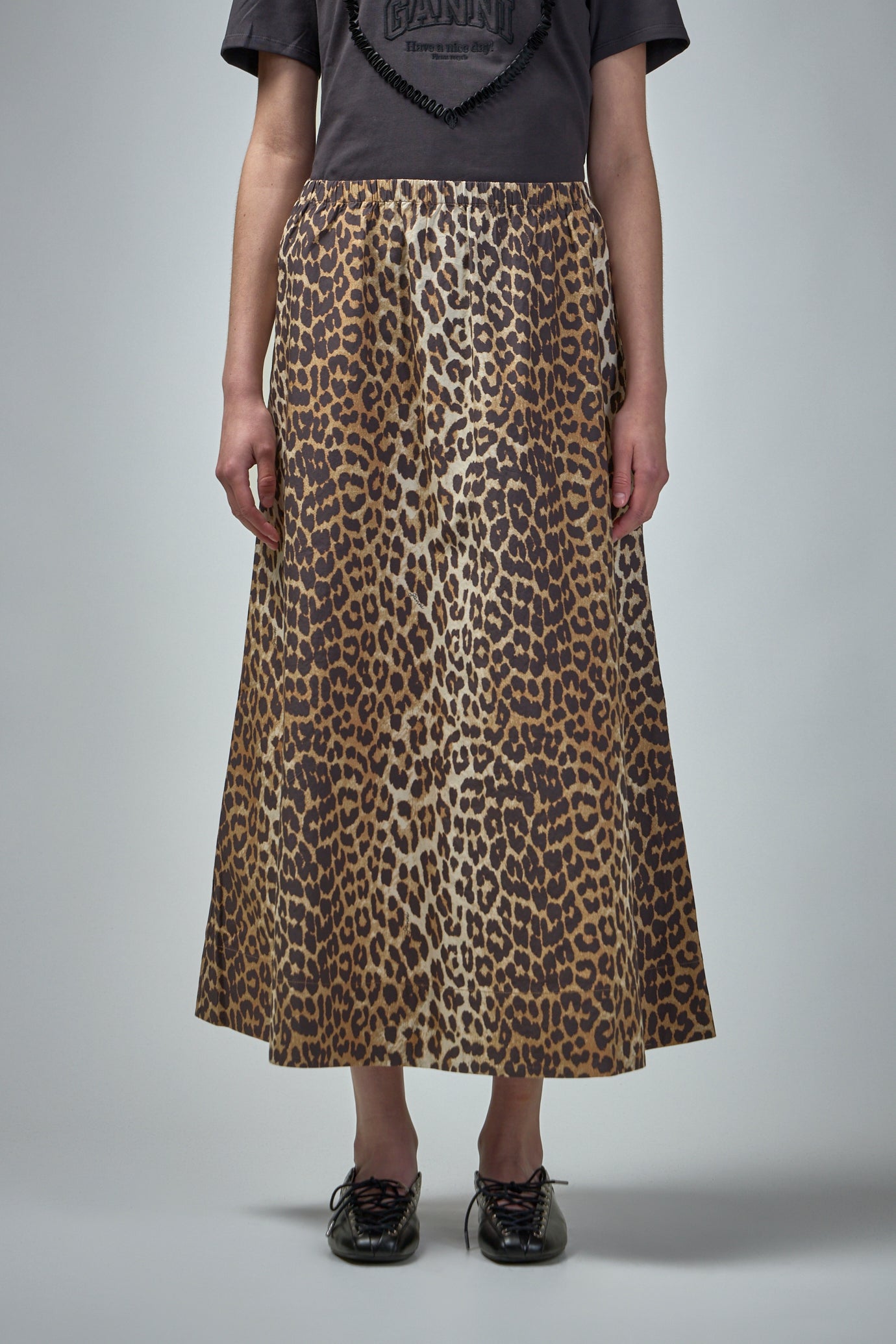 Printed Cotton Elasticated Maxi Skirt