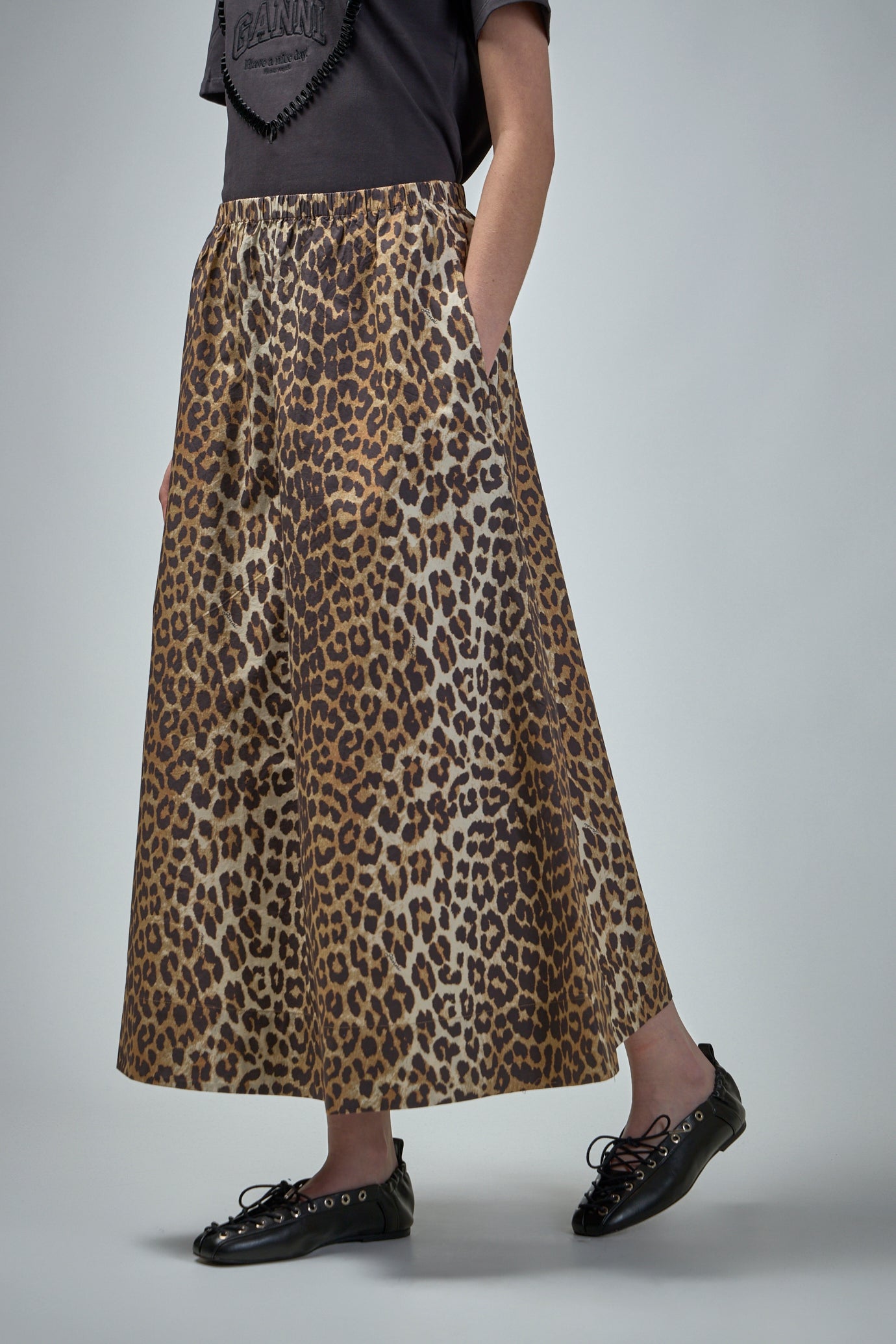 Printed Cotton Elasticated Maxi Skirt