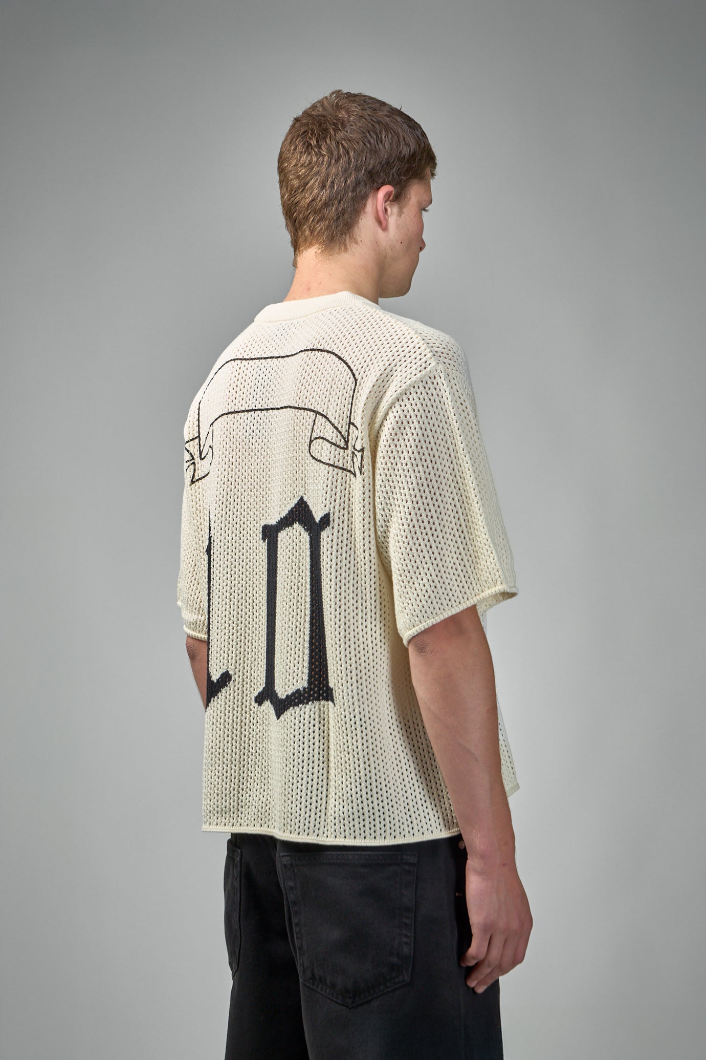 Cropped Knit Mesh OE Jersey