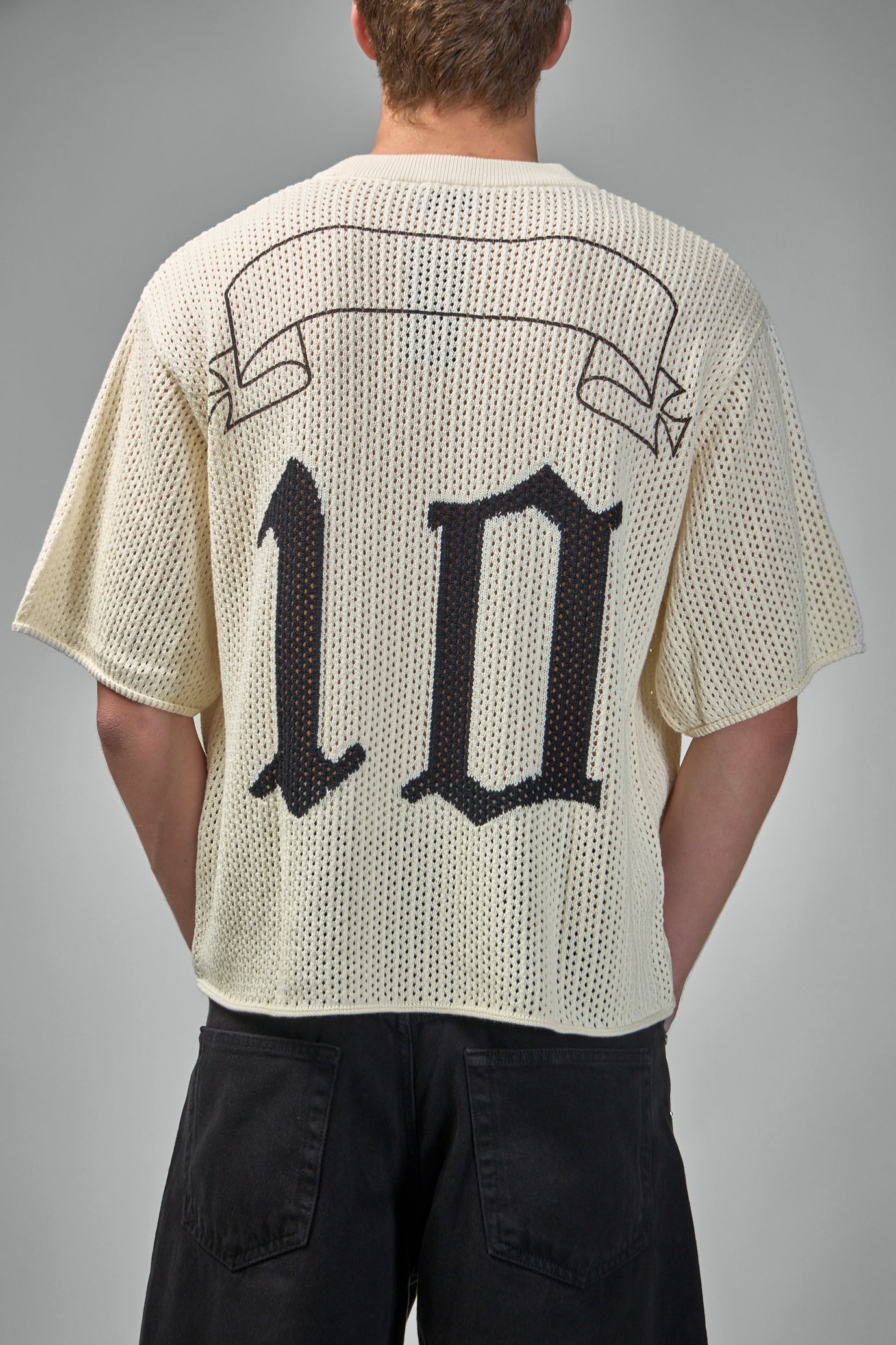 Cropped Knit Mesh OE Jersey