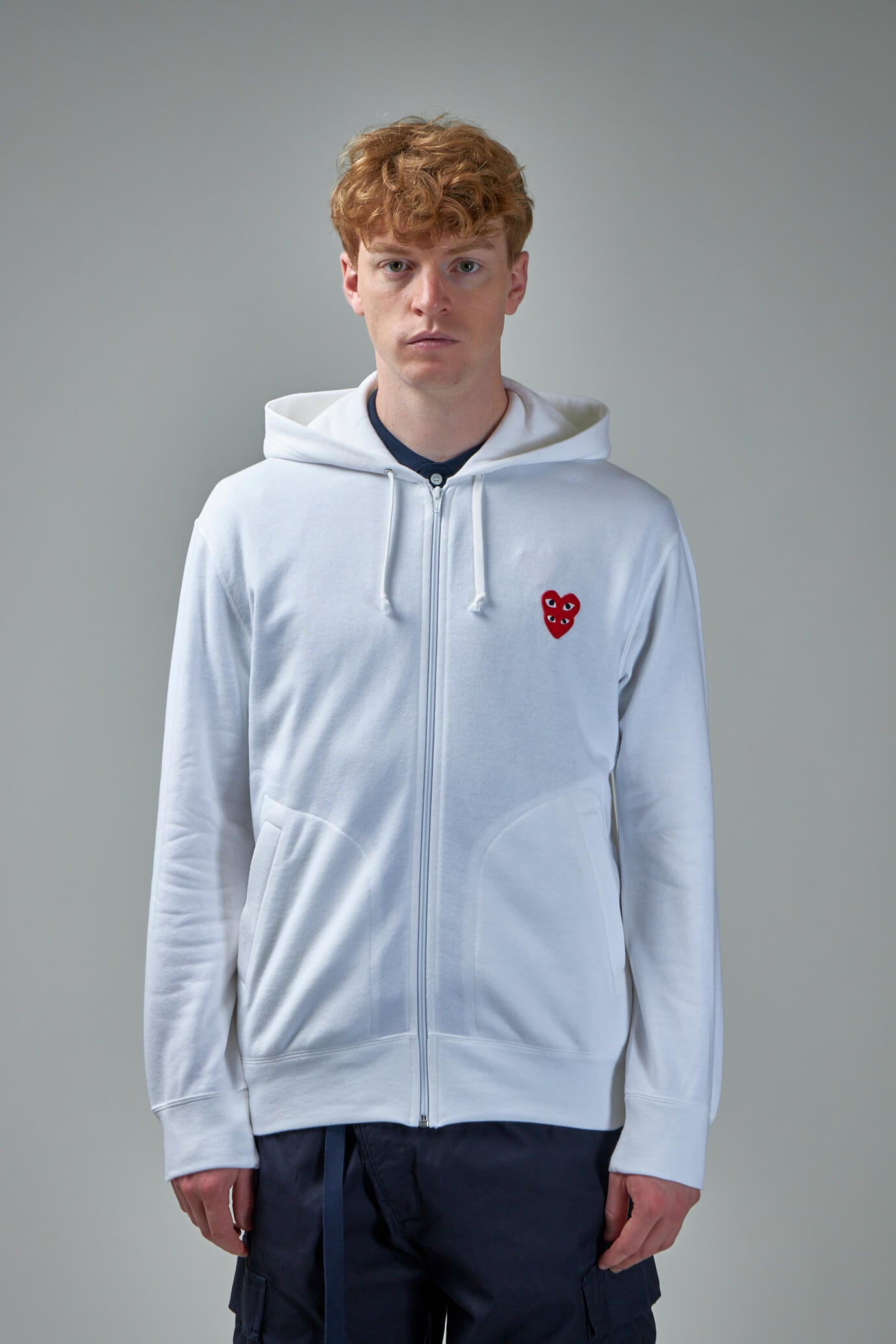 Double Heart Sweatshirt Zip Woven