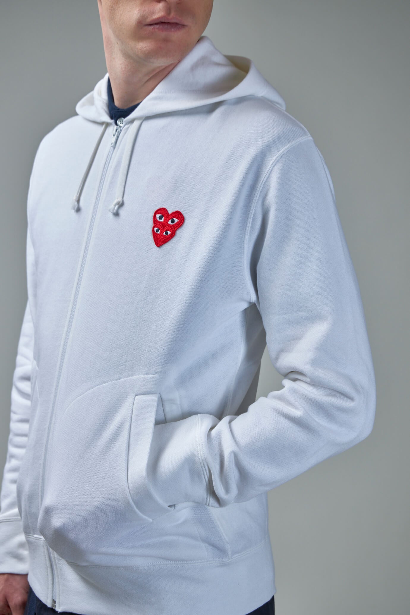 Double Heart Sweatshirt Zip Woven